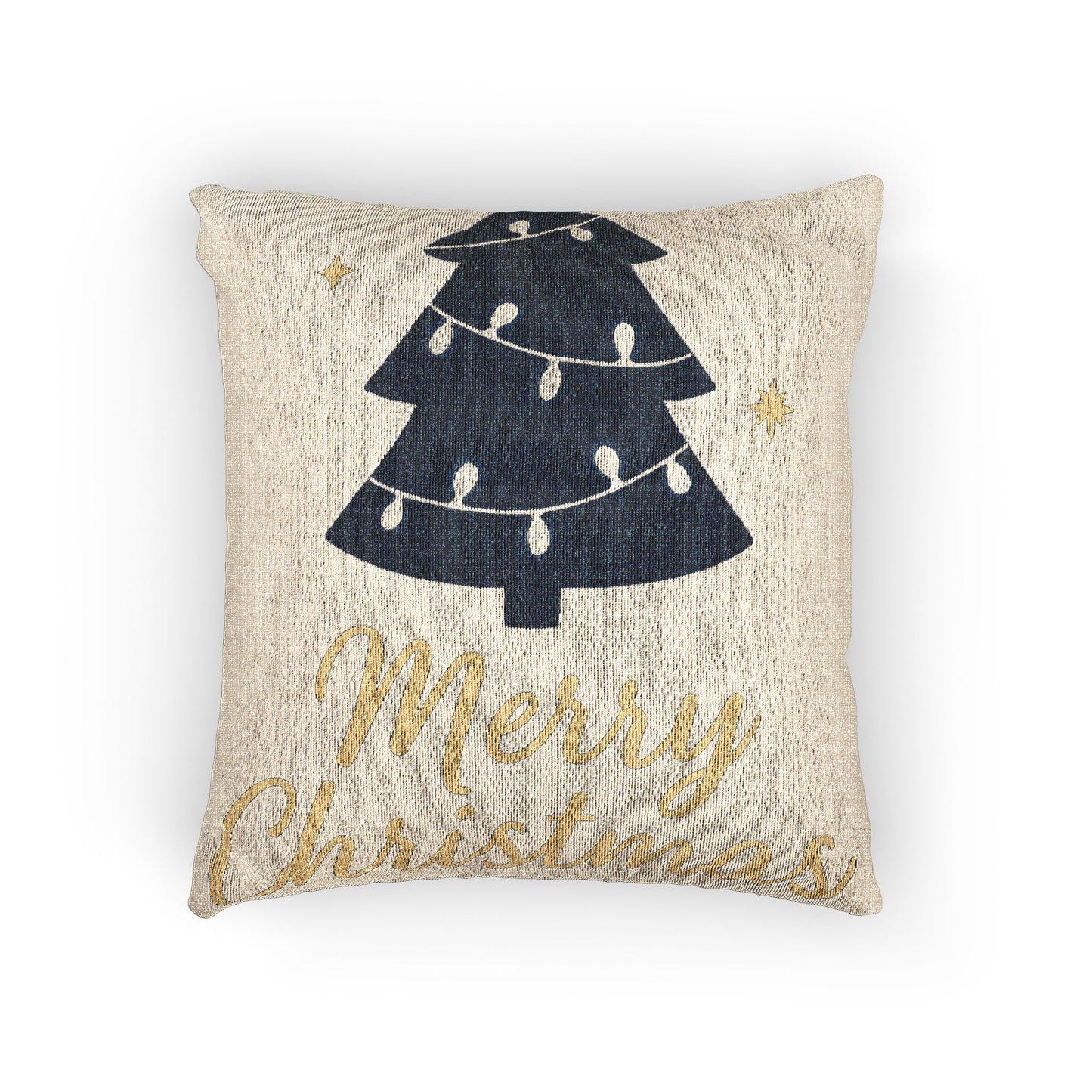 Merry Christmas Woven Pillow – Festive Christian Holiday Decor