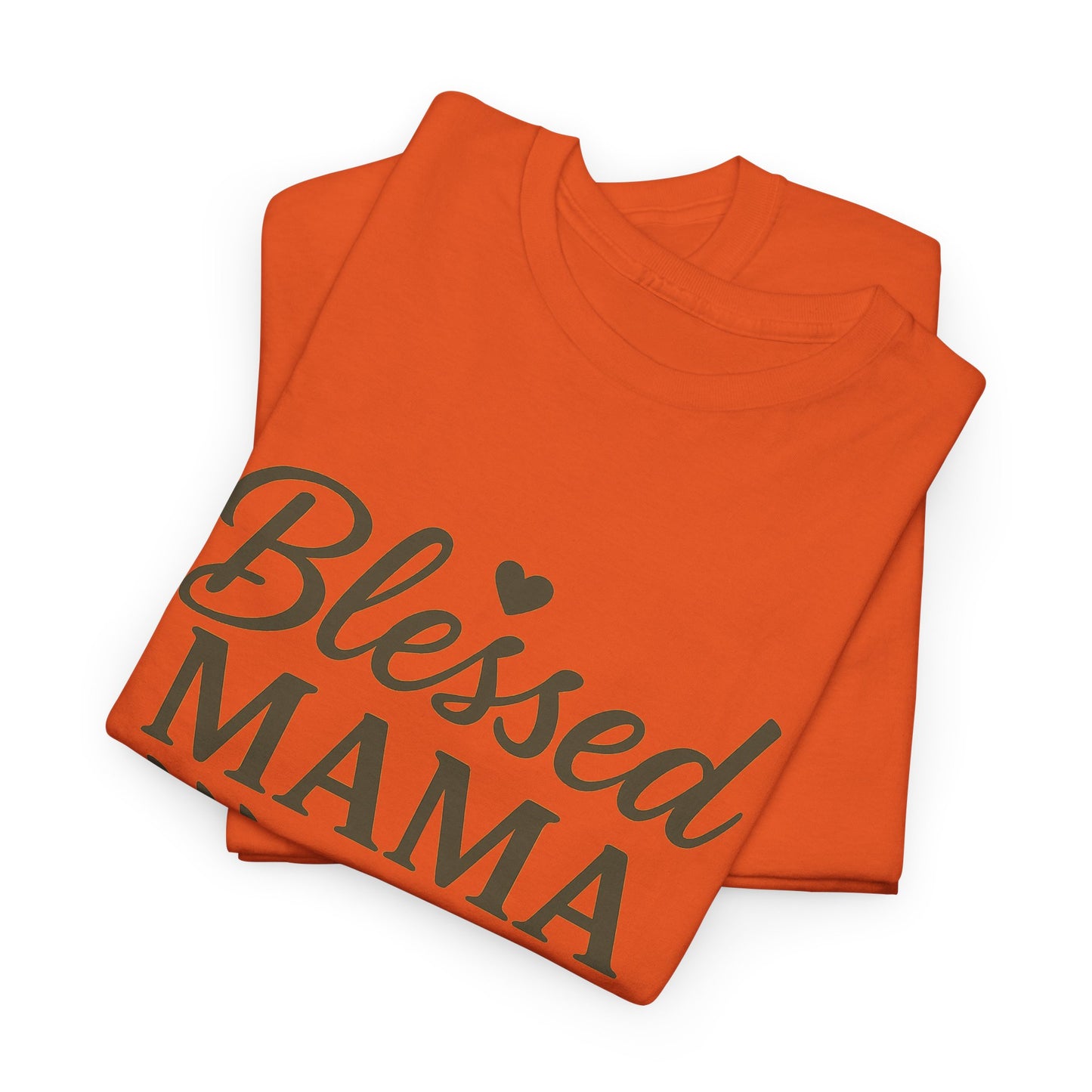 Blessed Mama Heavy Cotton Tee – Christian Faith Shirt for Moms | Soft & Stylish Everyday Wear