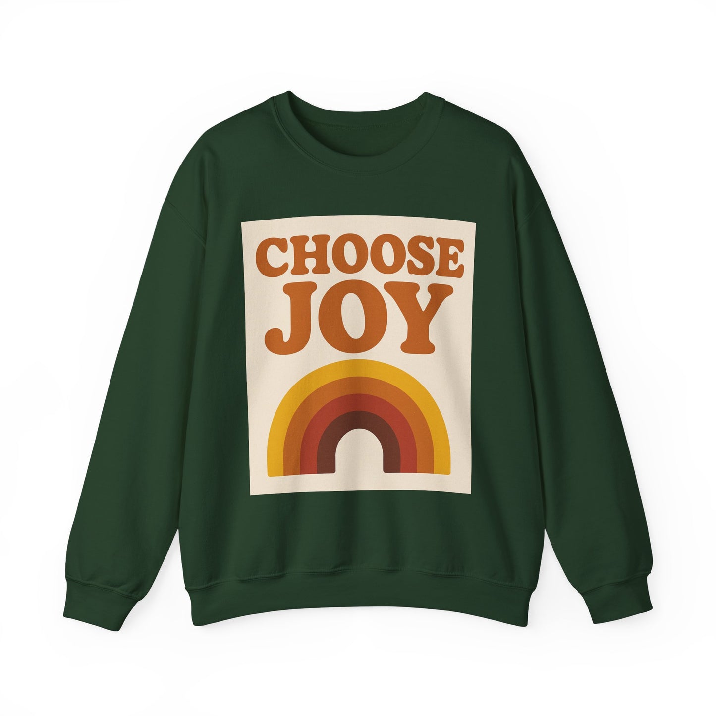 Choose Joy Rainbow Crewneck Sweatshirt, Unisex Sweatshirt, Motivational Gift, Cozy Layer, Fall Fashion, Positive Vibes