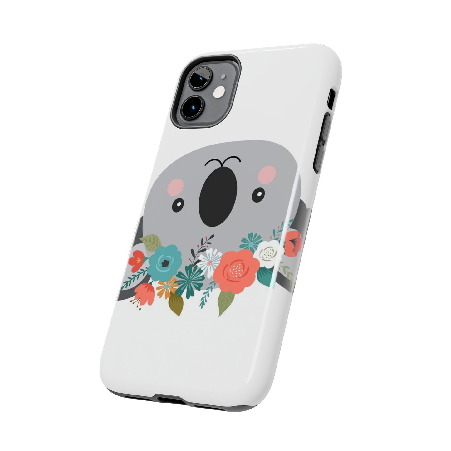 Cute Koala Floral Tough Phone Cases, Smartphone Protection, Nature Lover Gift, Animal Design, Koala Phone Cover