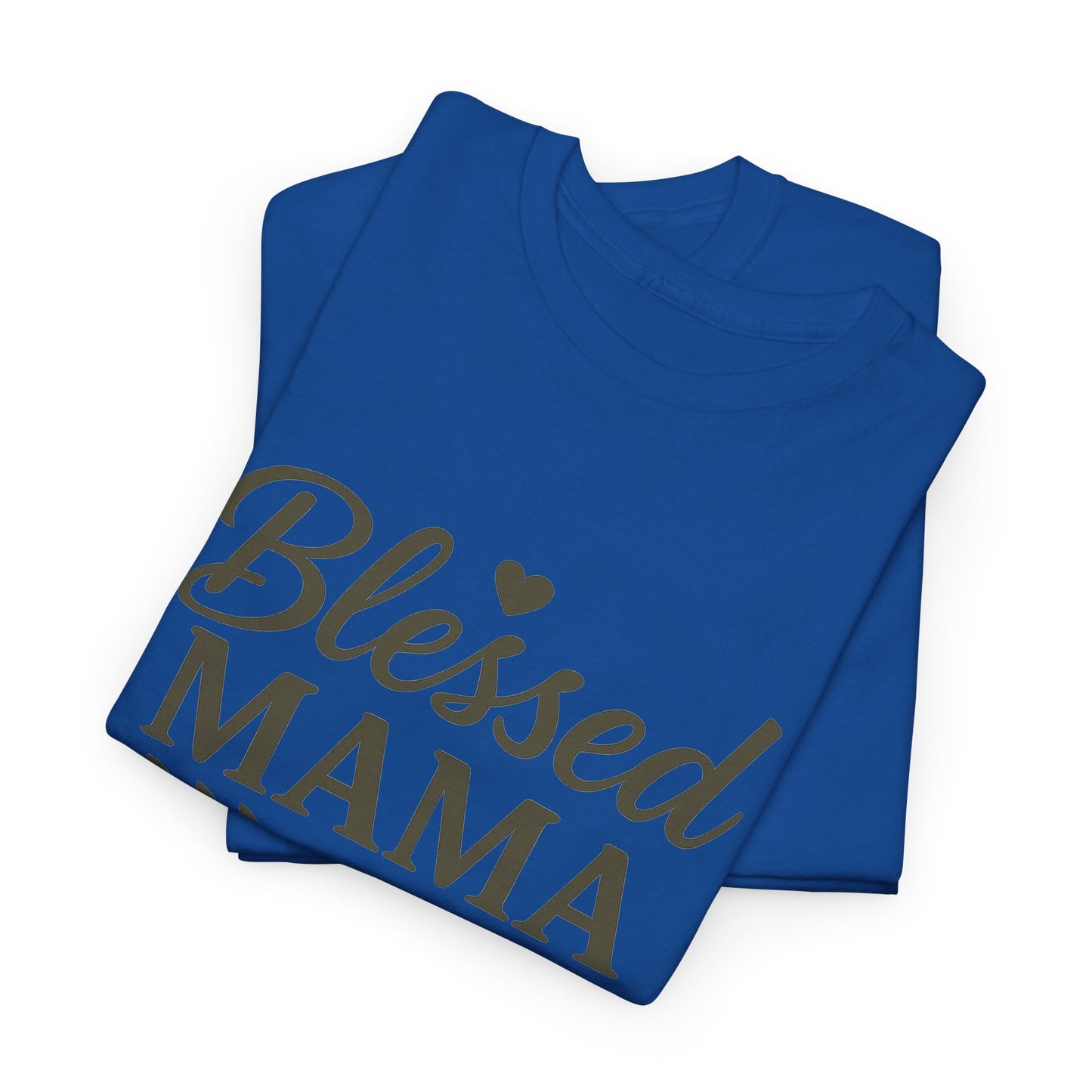 Blessed Mama Heavy Cotton Tee – Christian Faith Shirt for Moms | Soft & Stylish Everyday Wear