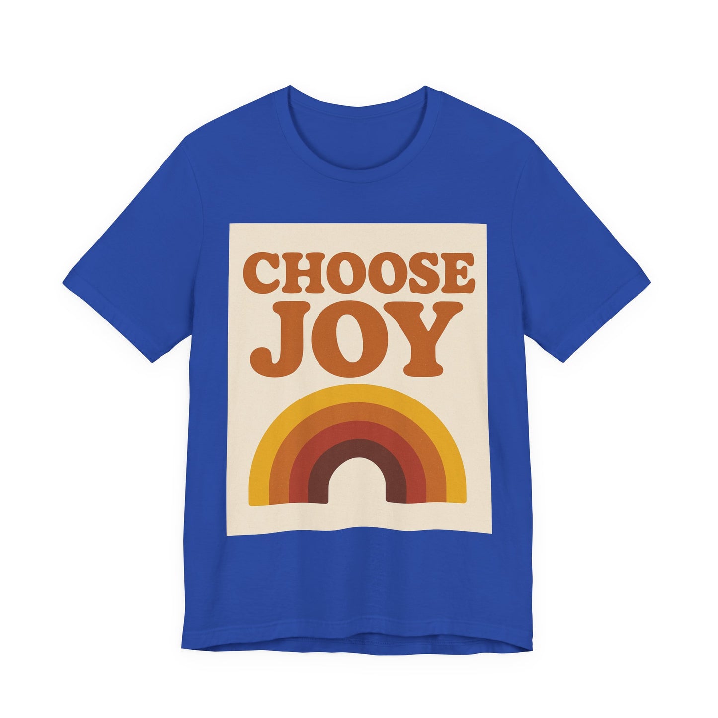 Retro Rainbow Choose Joy Tee, Unisex T-Shirt, Positive Vibes Shirt, Gift for Her, Summer Clothing, Joyful Apparel