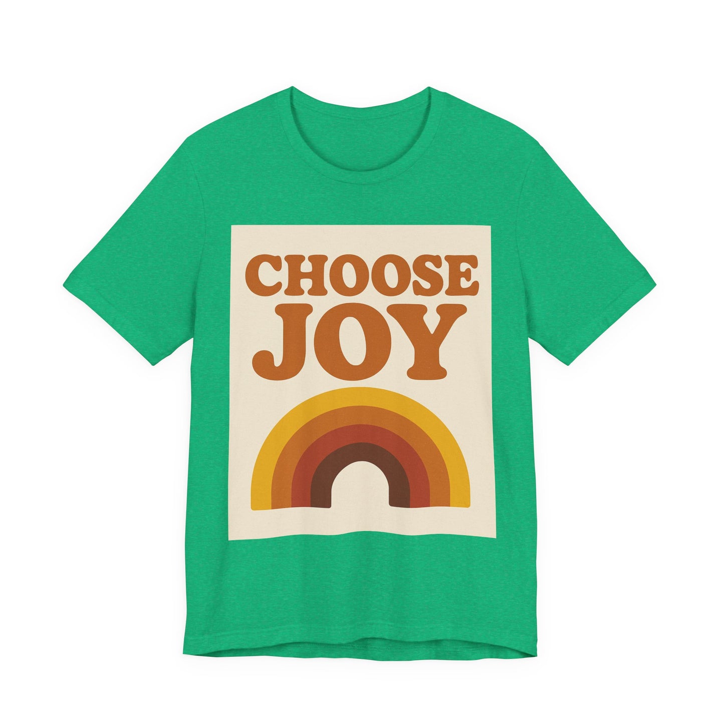 Retro Rainbow Choose Joy Tee, Unisex T-Shirt, Positive Vibes Shirt, Gift for Her, Summer Clothing, Joyful Apparel