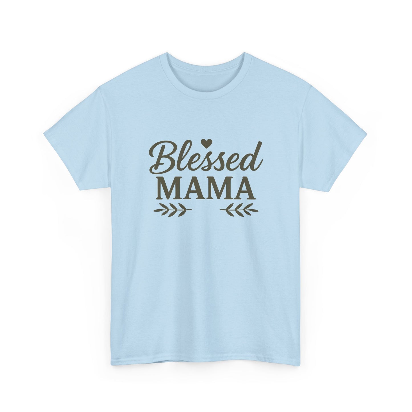 Blessed Mama Heavy Cotton Tee – Christian Faith Shirt for Moms | Soft & Stylish Everyday Wear