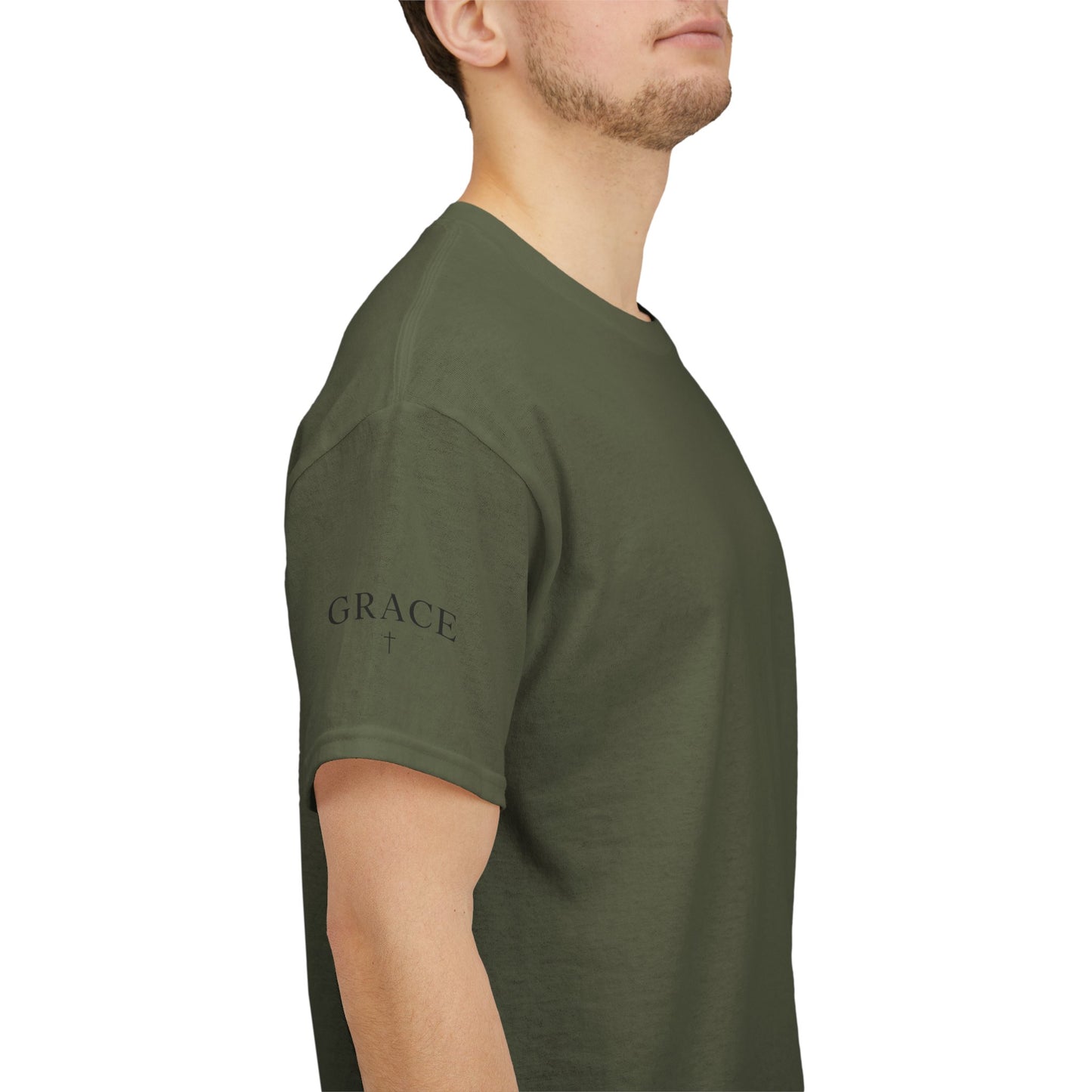 Grace Cross Sleeve Unisex Heavy Cotton T-Shirt | Faith Apparel