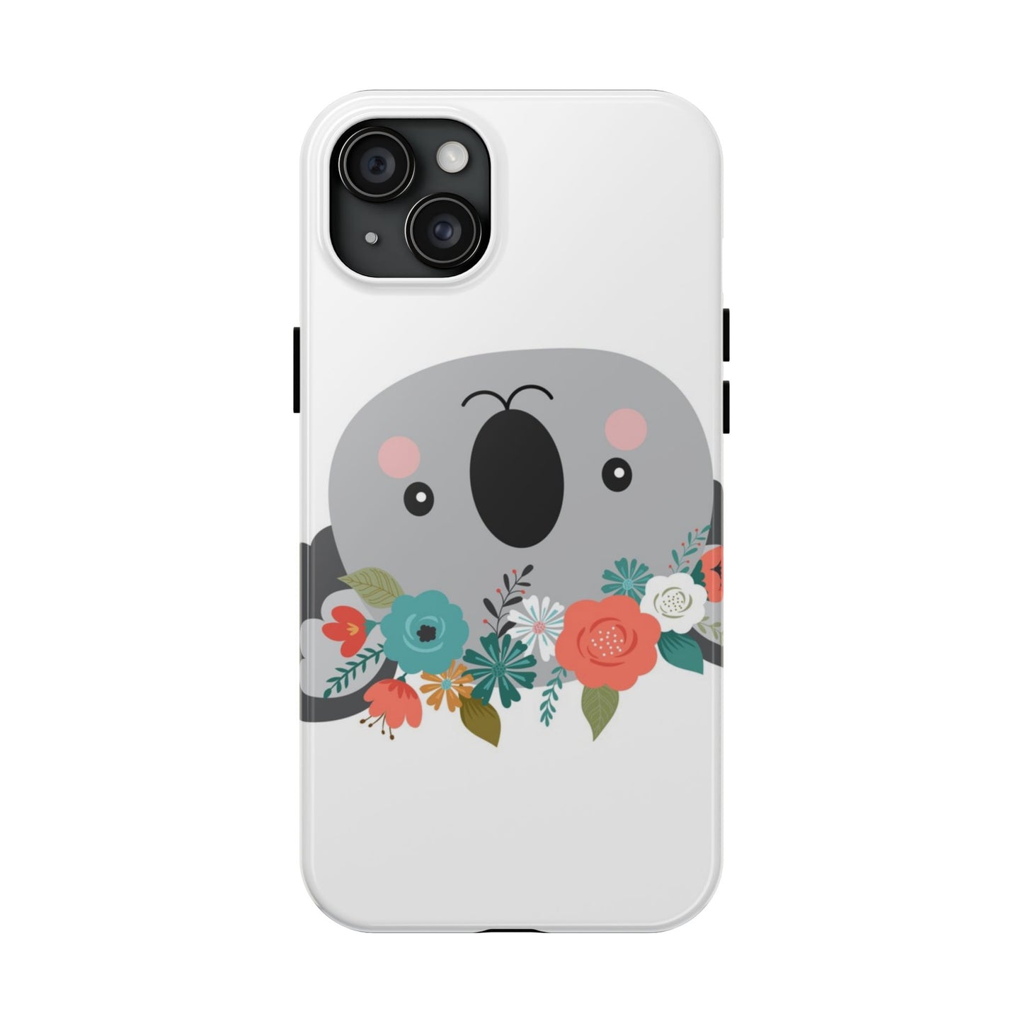 Cute Koala Floral Tough Phone Cases, Smartphone Protection, Nature Lover Gift, Animal Design, Koala Phone Cover