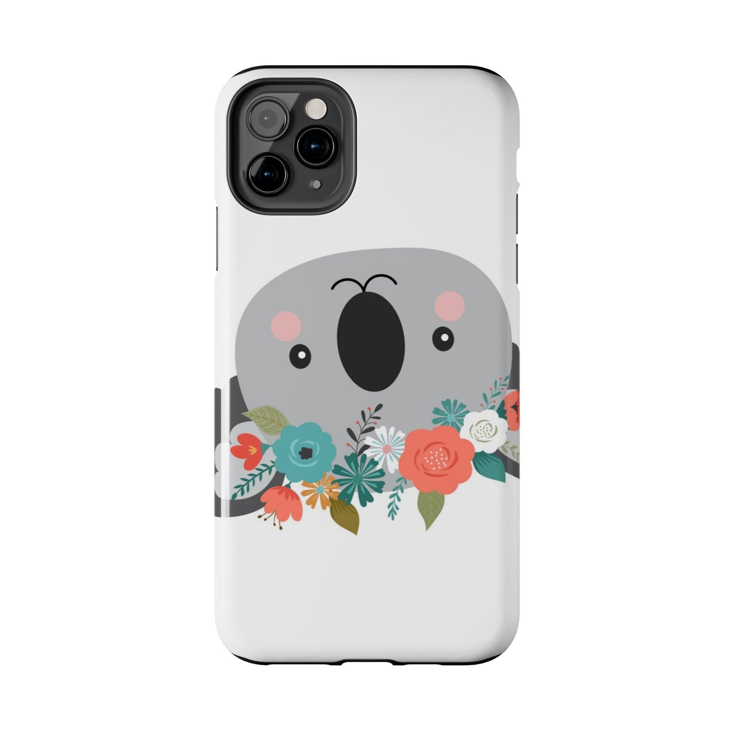 Cute Koala Floral Tough Phone Cases, Smartphone Protection, Nature Lover Gift, Animal Design, Koala Phone Cover