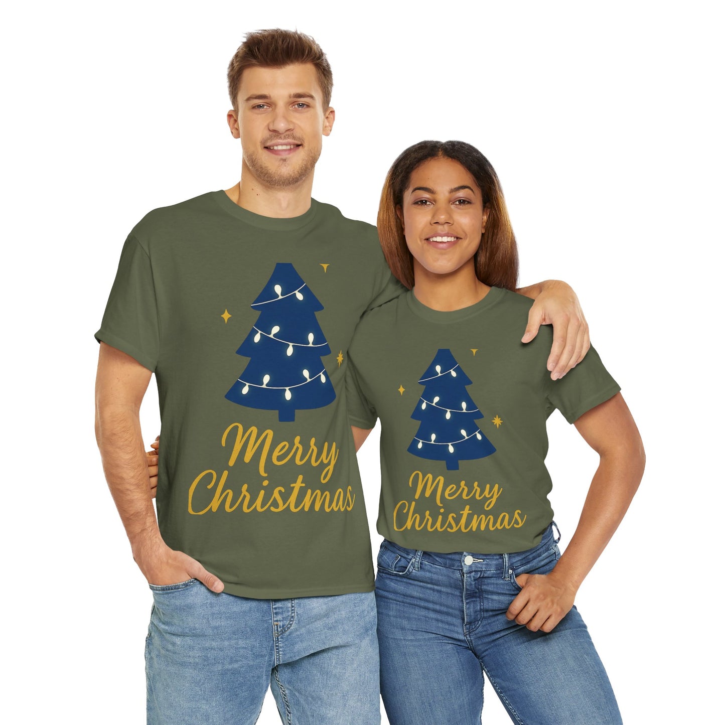 Merry Christmas Unisex Heavy Cotton Tee – Faith-Inspired Holiday Shirt