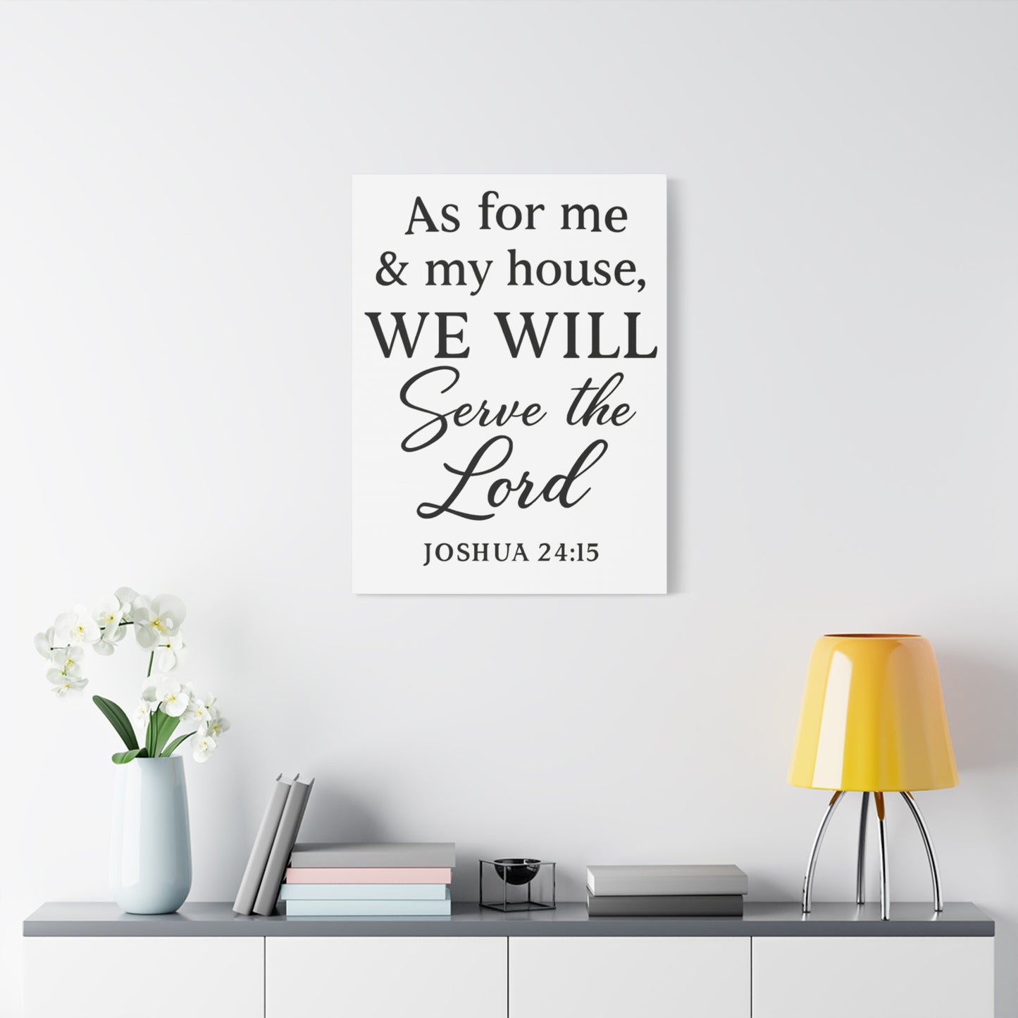 As for Me and My House We Will Serve the Lord Wall Art | Joshua 24:15 Scripture Decor - Matte Canvas, Stretched, 1.25"