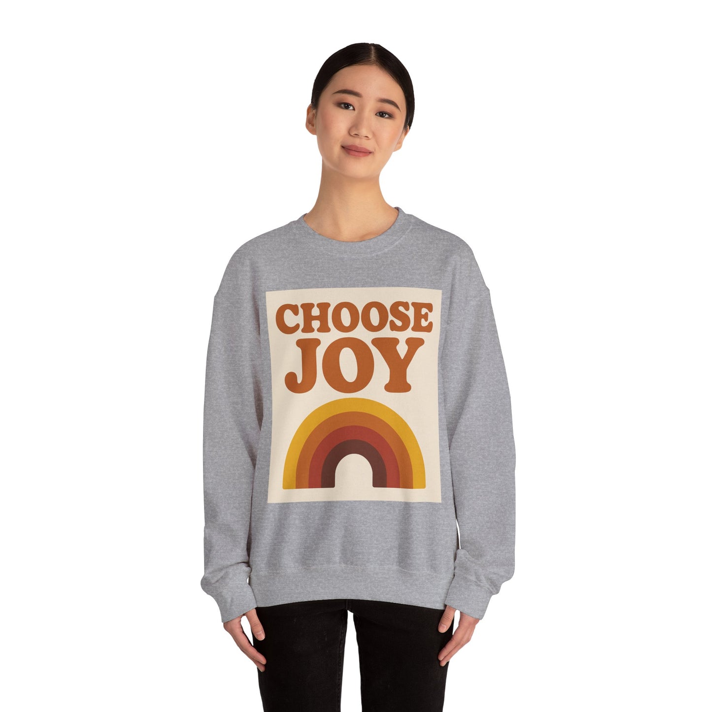Choose Joy Rainbow Crewneck Sweatshirt, Unisex Sweatshirt, Motivational Gift, Cozy Layer, Fall Fashion, Positive Vibes