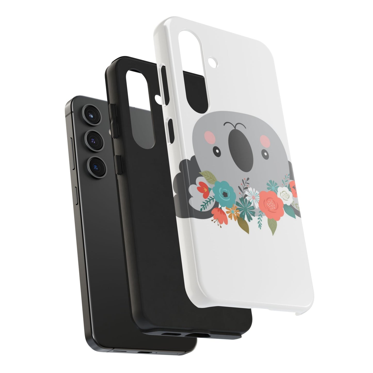Cute Koala Floral Tough Phone Cases, Smartphone Protection, Nature Lover Gift, Animal Design, Koala Phone Cover