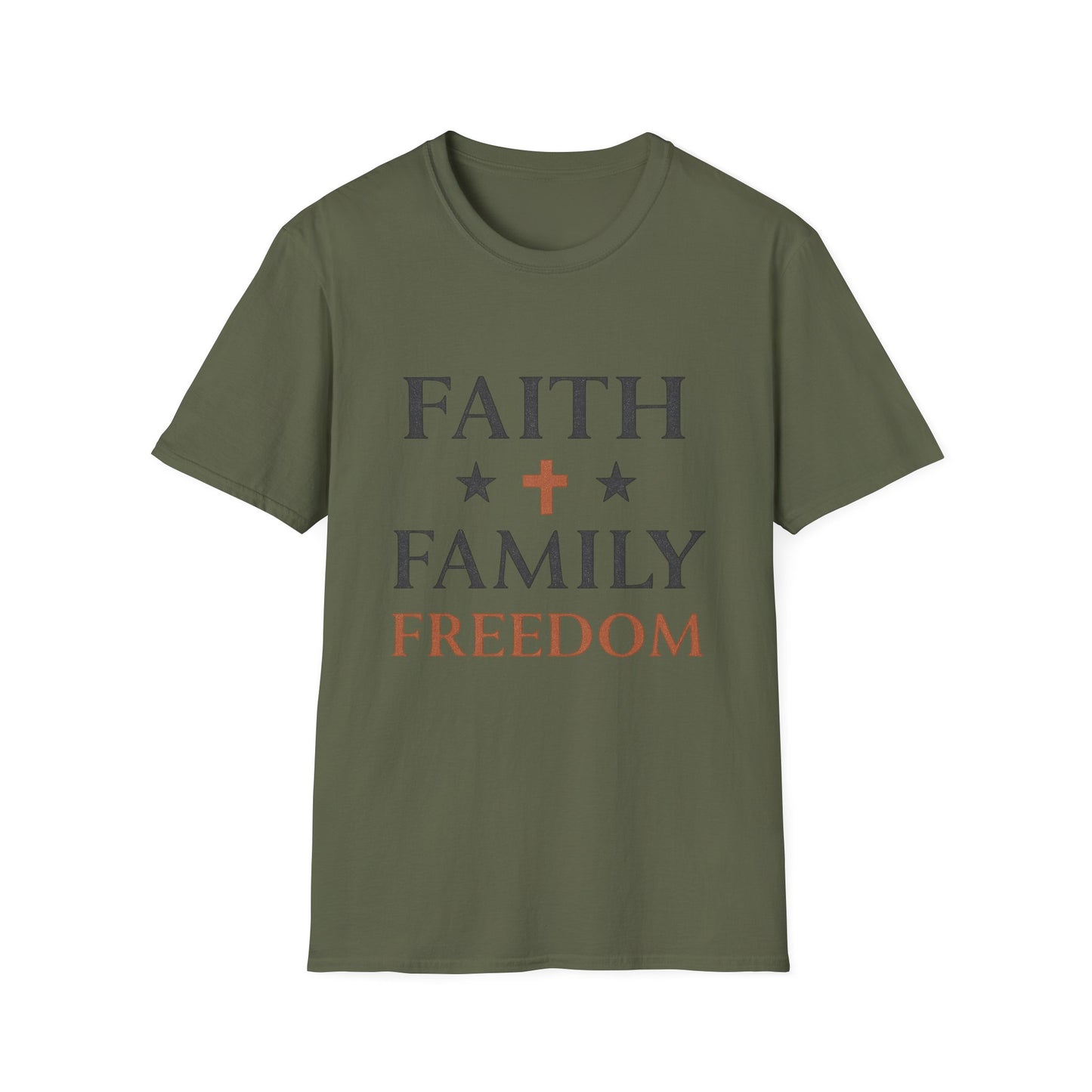 Faith Family Freedom Unisex T-Shirt | Soft Style Tee | Patriotic