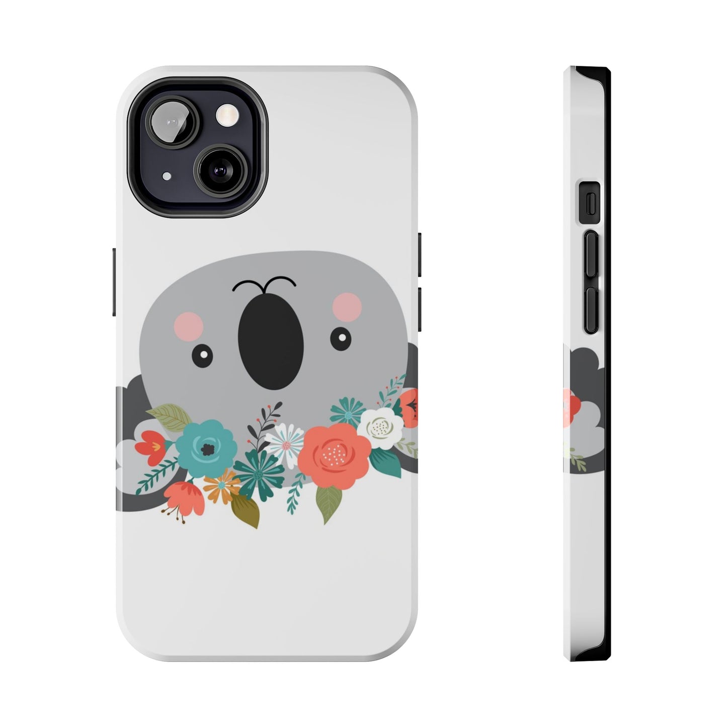 Cute Koala Floral Tough Phone Cases, Smartphone Protection, Nature Lover Gift, Animal Design, Koala Phone Cover