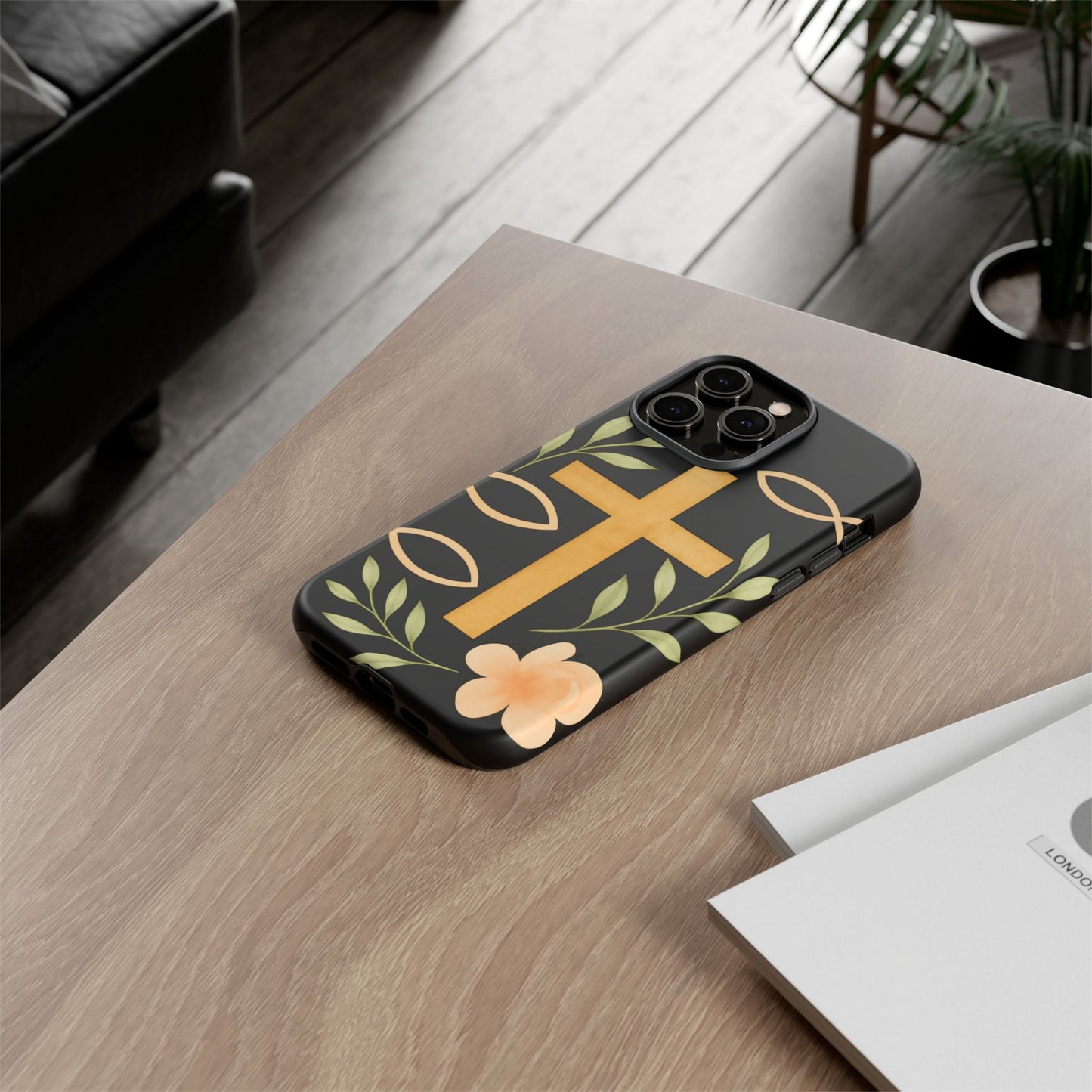 Christian Faith Phone Case with Floral Design