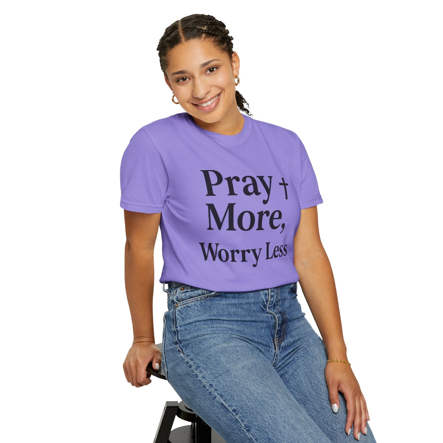 Pray More Worry Less Christian T-Shirt | Inspirational Unisex Tee