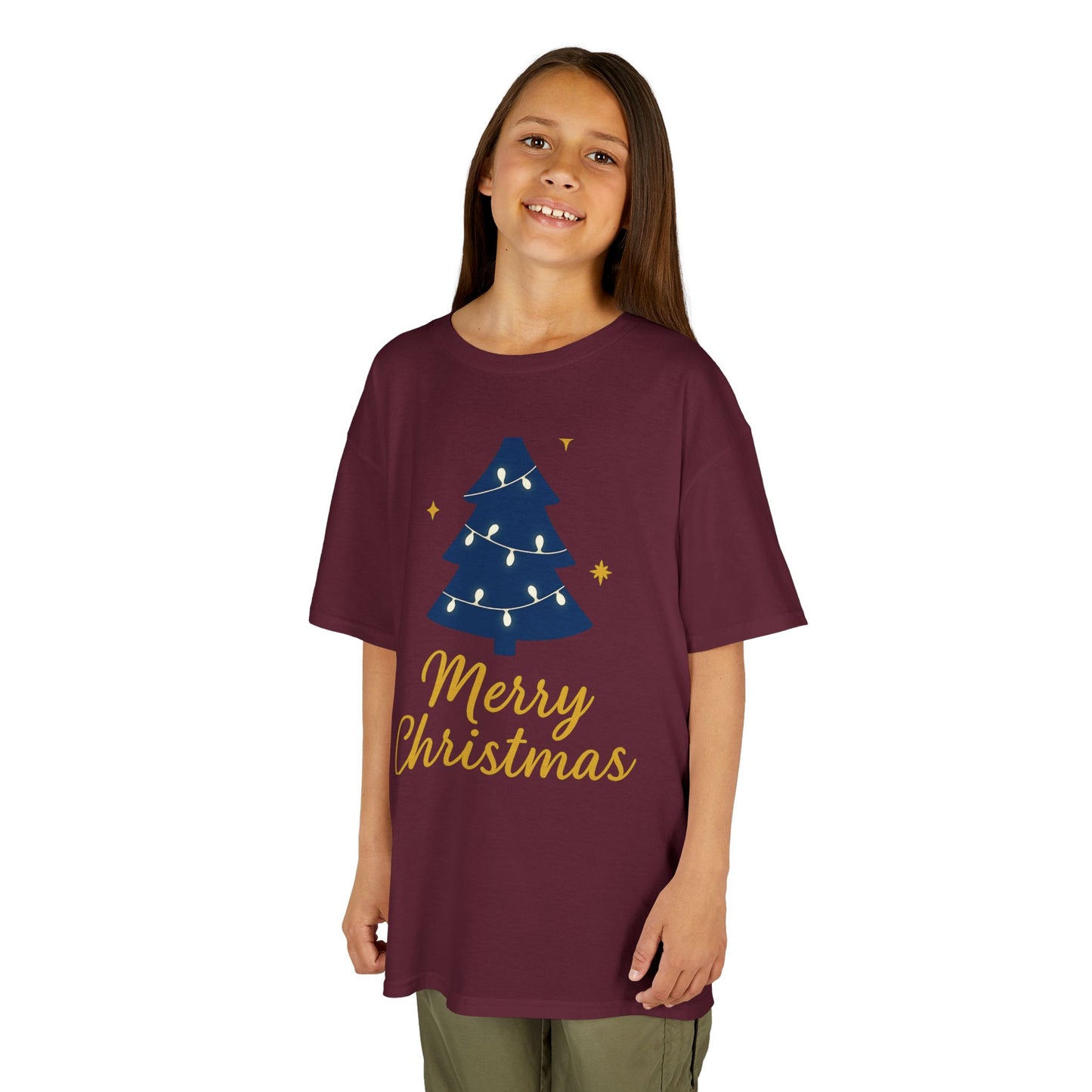 Merry Christmas Kids Heavy Cotton Tee – Christian Holiday Shirt for Children