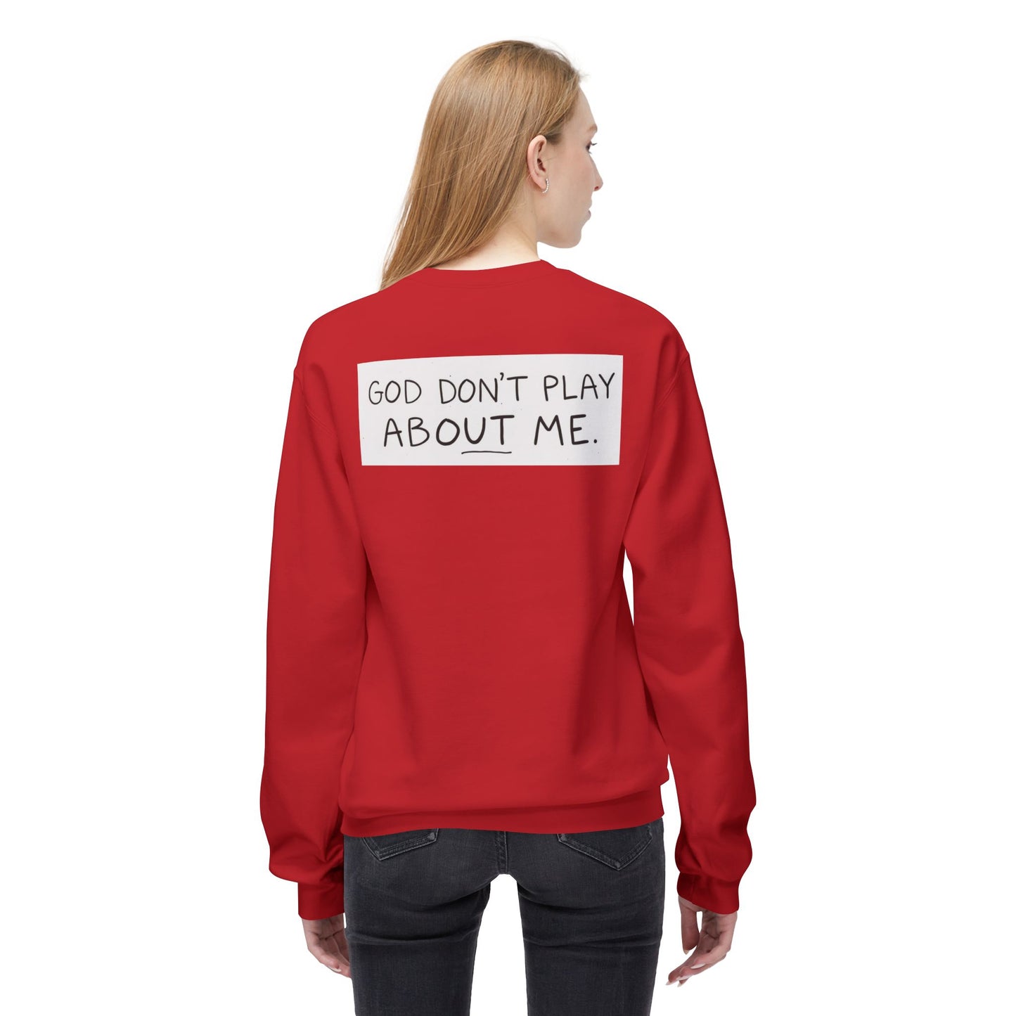 Unisex Fleece Sweatshirt - 'God Don't Play About Me' - Cozy Gift for Friends, Casual Wear, Birthday, Faithful Fashion
