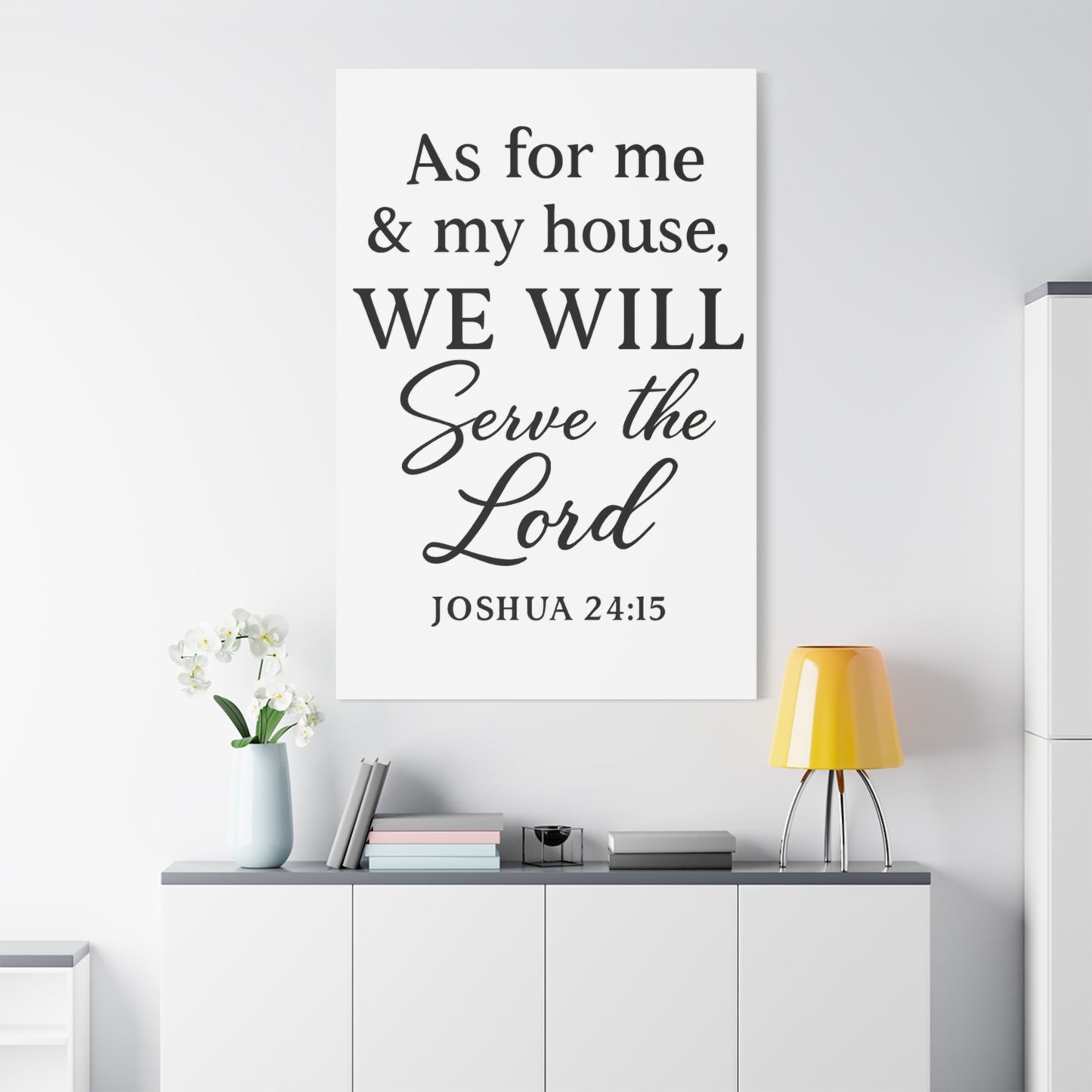 As for Me and My House We Will Serve the Lord Wall Art | Joshua 24:15 Scripture Decor - Matte Canvas, Stretched, 1.25"