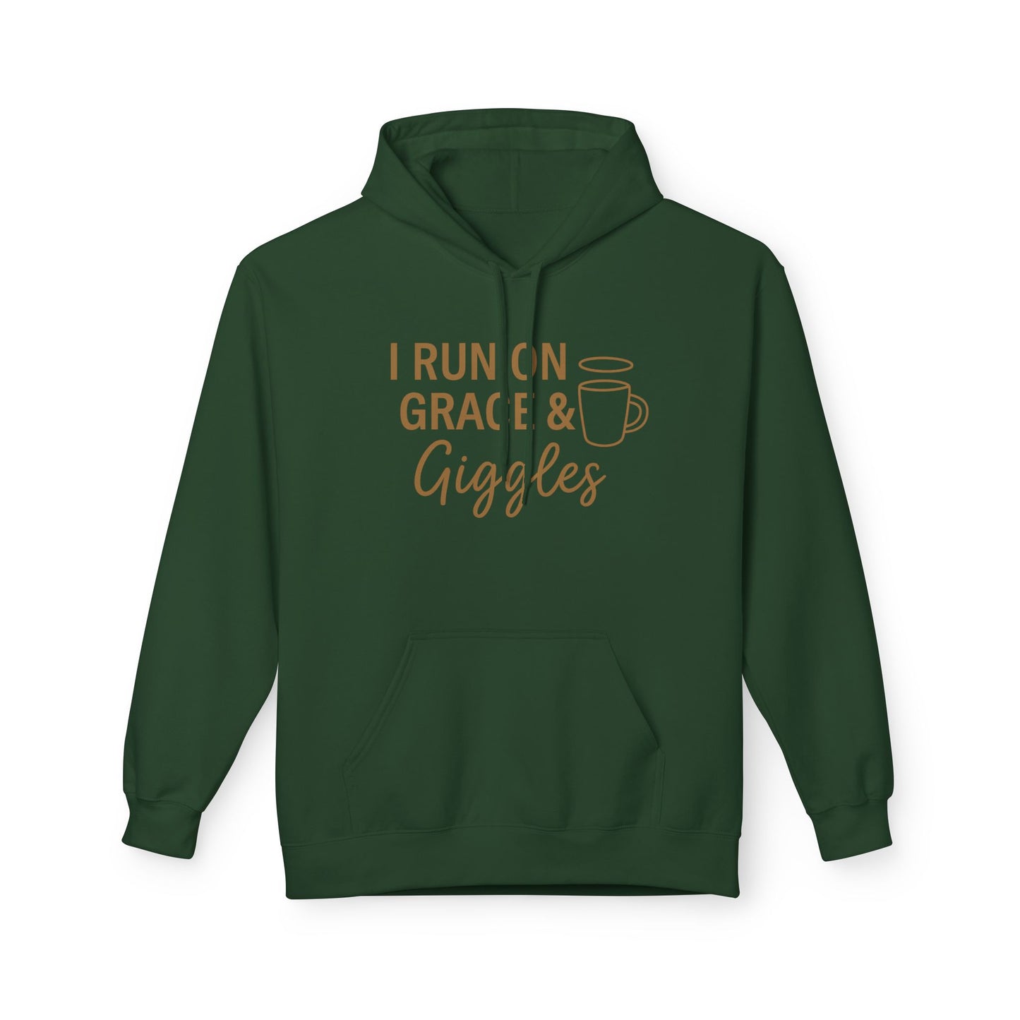 I Run on Grace and Giggles Hoodie – Funny Christian Sweatshirt for Joyful Believers.