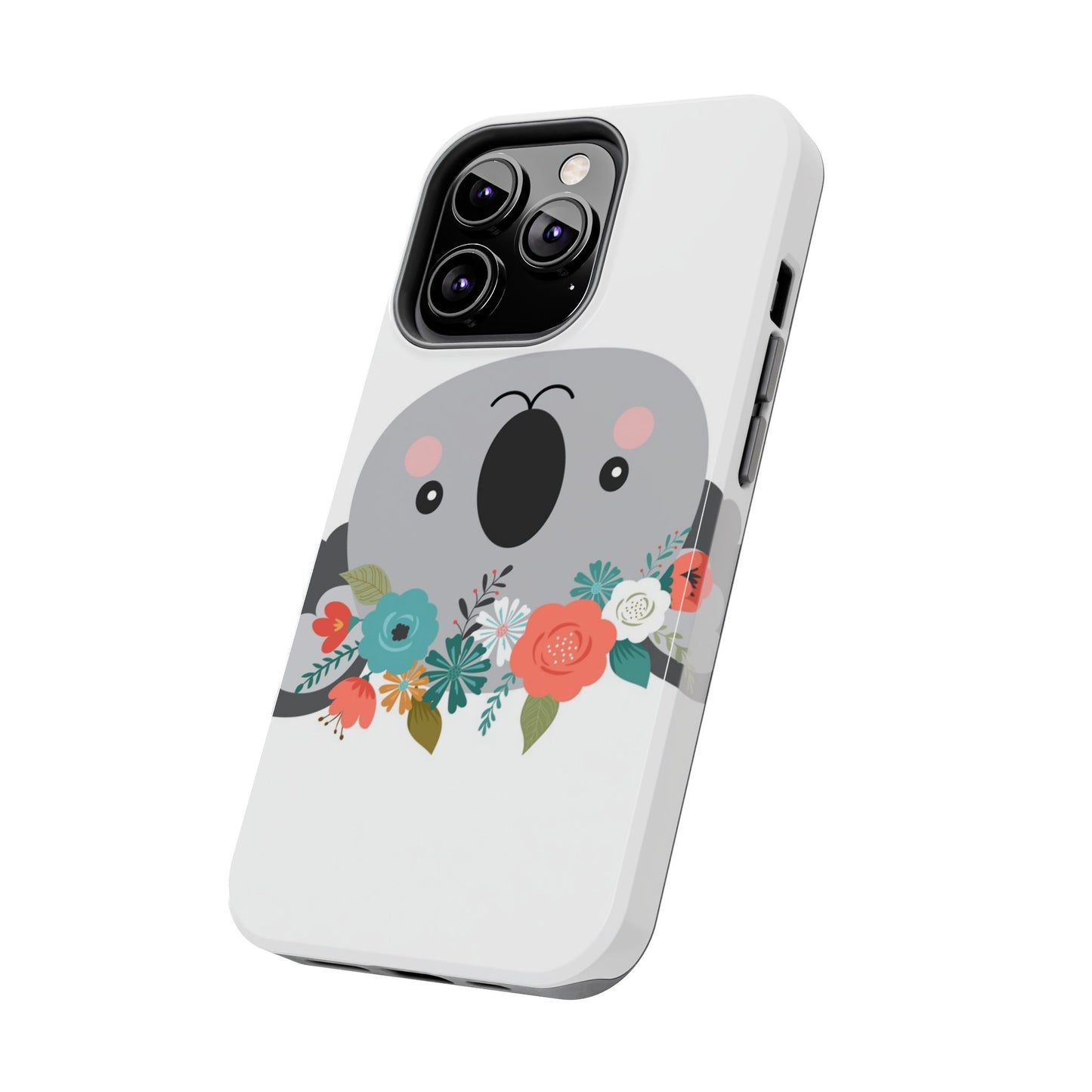 Cute Koala Floral Tough Phone Cases, Smartphone Protection, Nature Lover Gift, Animal Design, Koala Phone Cover