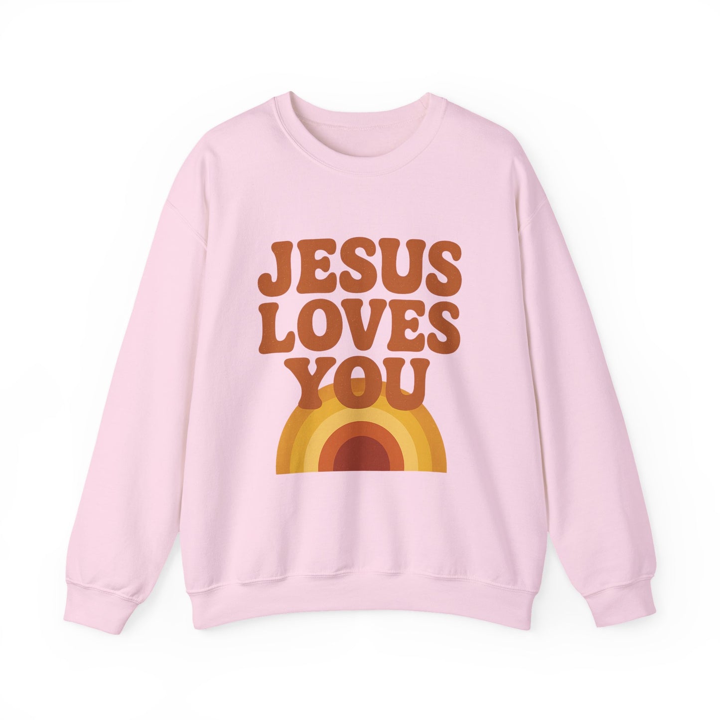 Retro Jesus Loves You Sweatshirt, Cozy Christian Apparel, Unisex Crewneck, Faith-Based Gift, Perfect for Church Events, Casual Wear