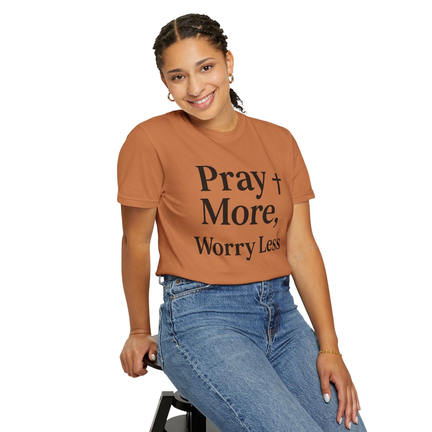 Pray More Worry Less Christian T-Shirt | Inspirational Unisex Tee