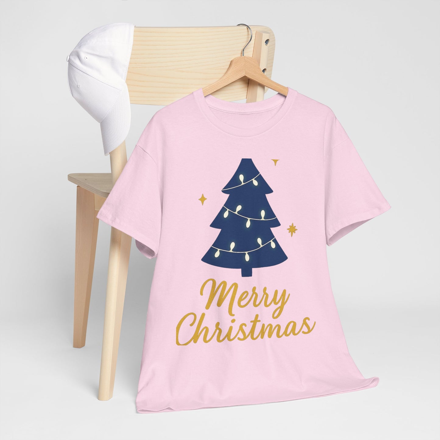 Merry Christmas Unisex Heavy Cotton Tee – Faith-Inspired Holiday Shirt