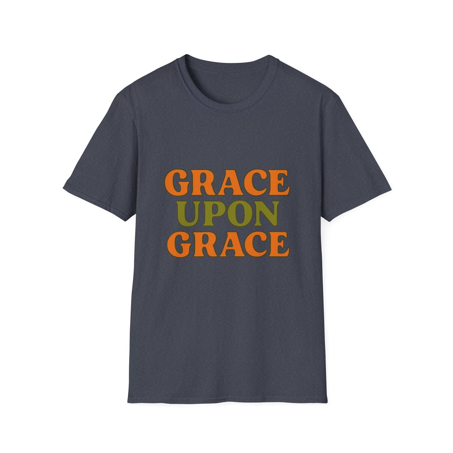 Grace Upon Grace Christian T-Shirt – Softstyle Jesus-Inspired Faith Tee for Women & Men.