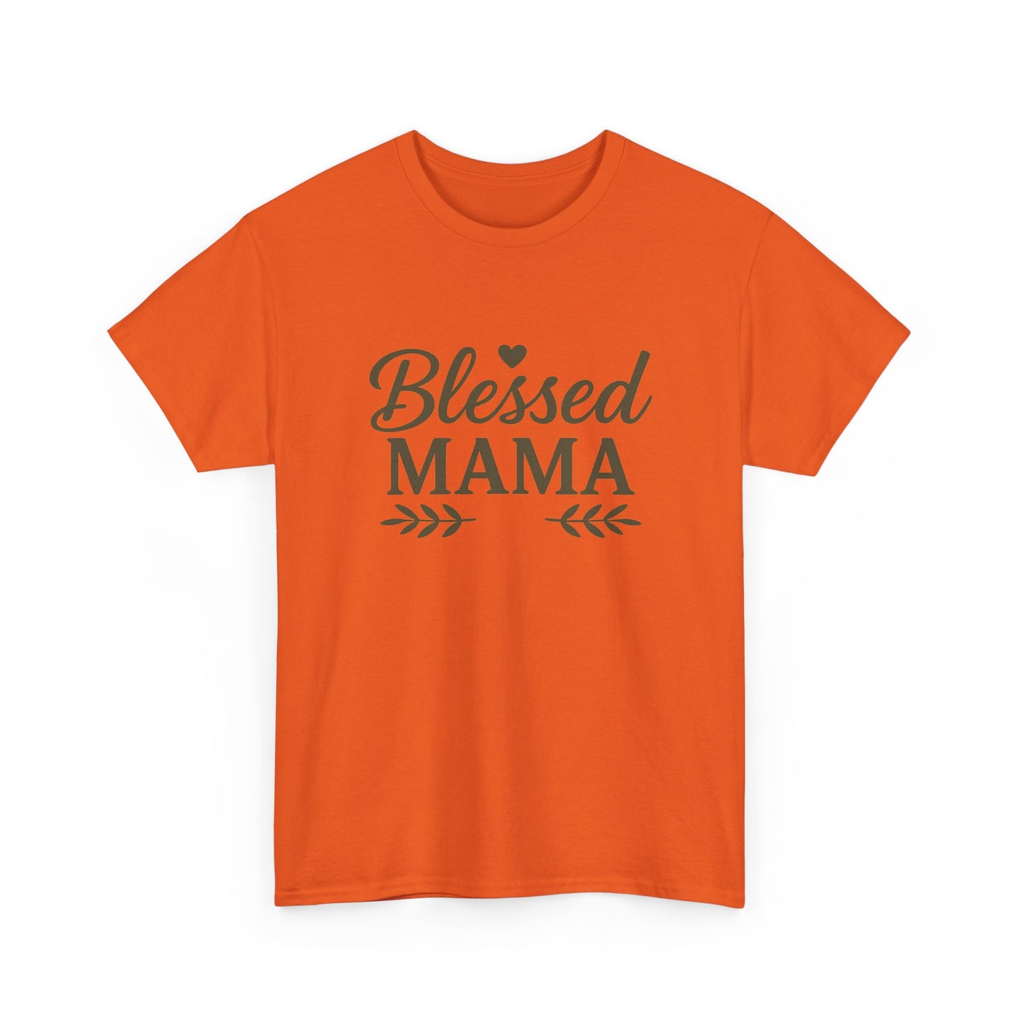 Blessed Mama Heavy Cotton Tee – Christian Faith Shirt for Moms | Soft & Stylish Everyday Wear