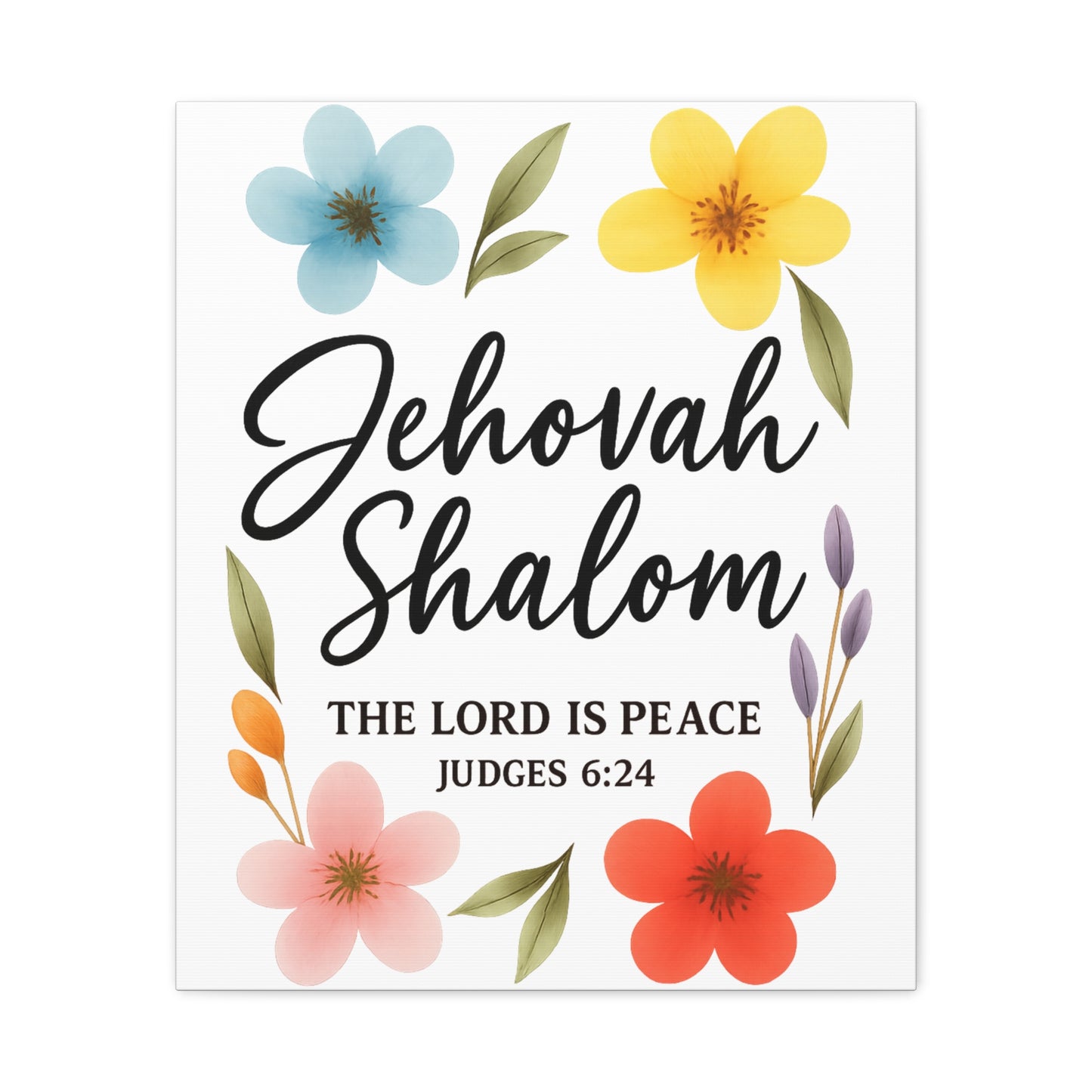 Jehovah Shalom Wall Art – The Lord Is Peace | Judges 6:24 Christian Decor -Matte Canvas, Stretched, 1.25"