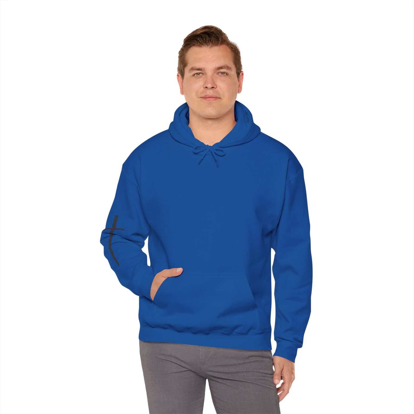 Cross Sleeve Unisex Hoodie | Faith Apparel | Heavy Blend Sweatshirt