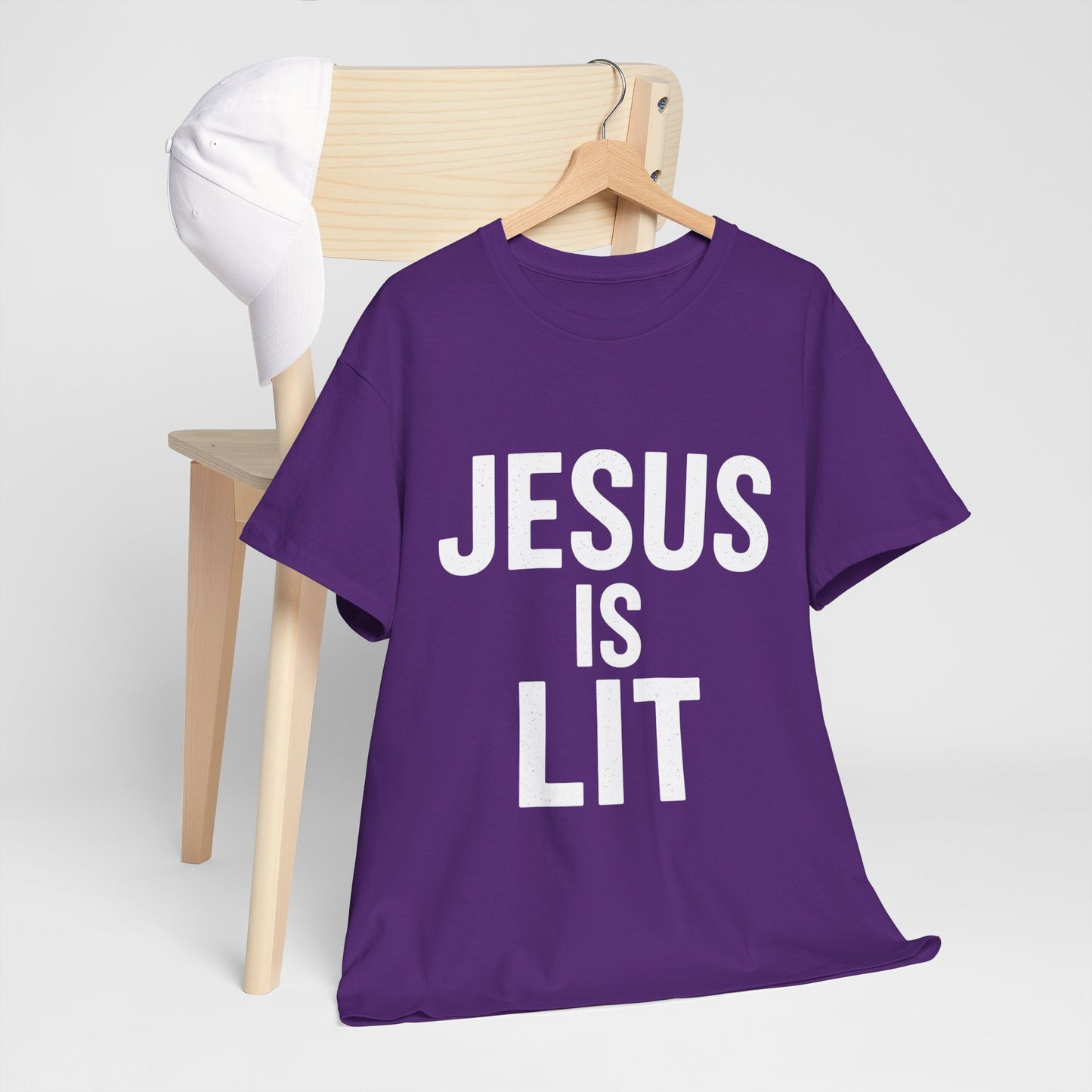 Jesus Is Lit Heavy Cotton Tee | Bold Christian Streetwear