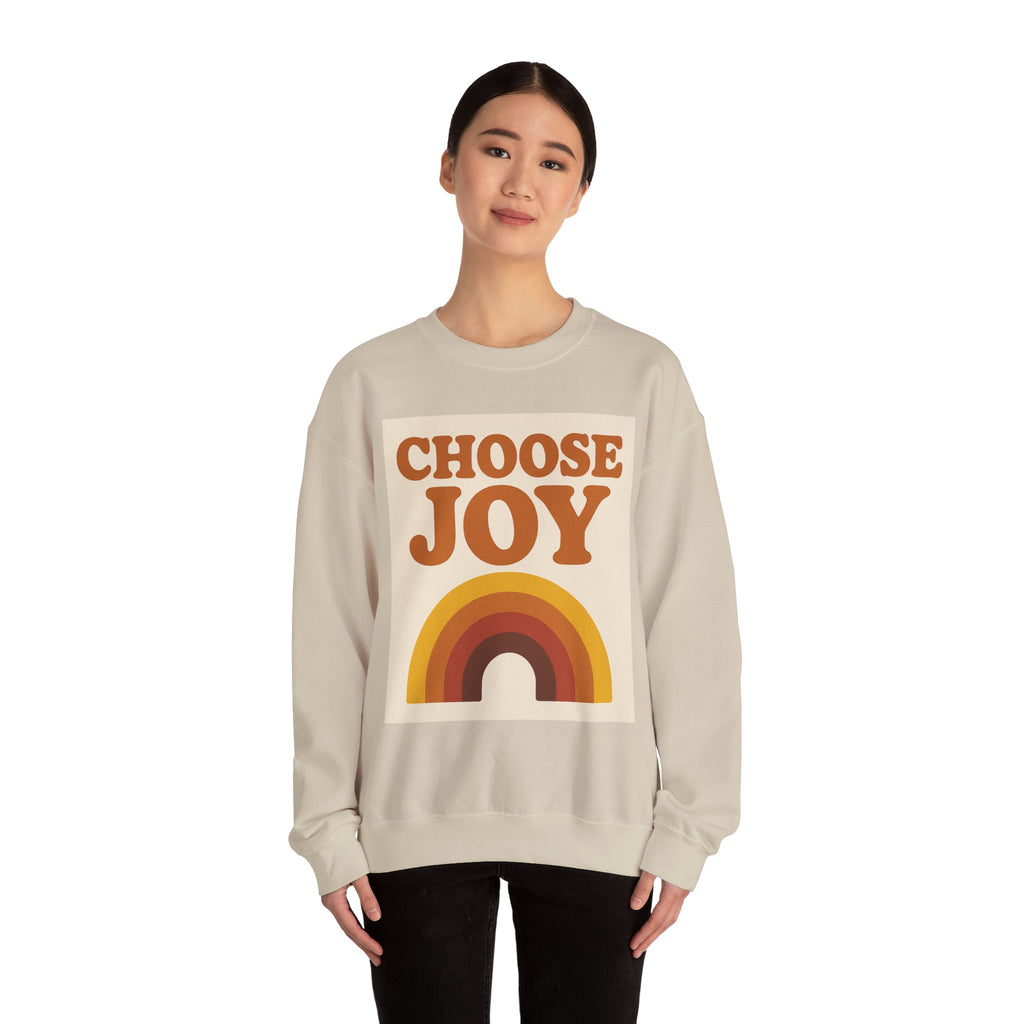 Choose Joy Rainbow Crewneck Sweatshirt, Unisex Sweatshirt, Motivational Gift, Cozy Layer, Fall Fashion, Positive Vibes