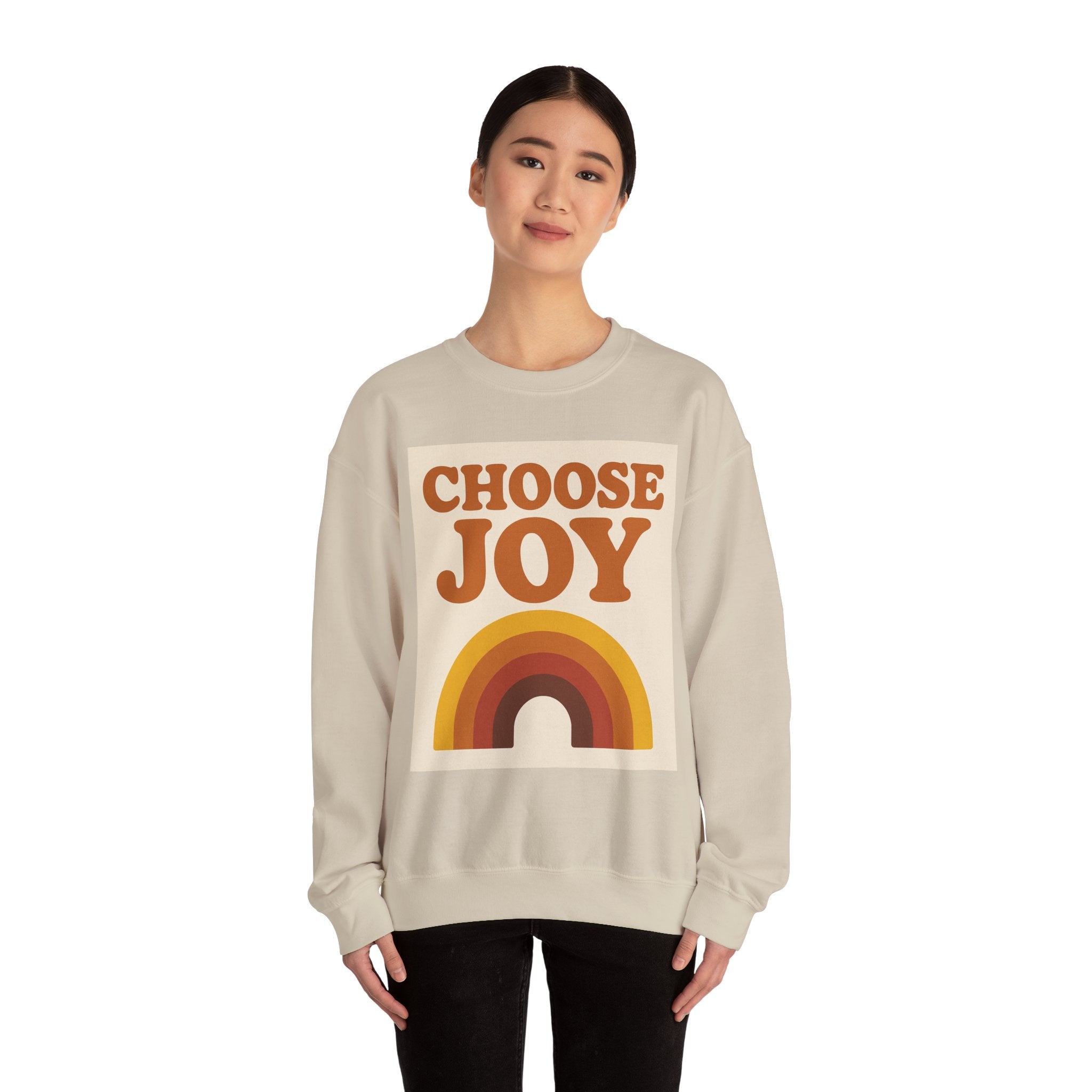 Choose Joy Rainbow Crewneck Sweatshirt, Unisex Sweatshirt, Motivational Gift, Cozy Layer, Fall Fashion, Positive Vibes