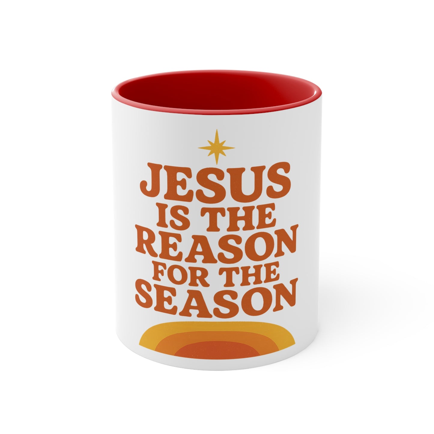 Christmas Accent Mug - "Jesus is the Reason for the Season"