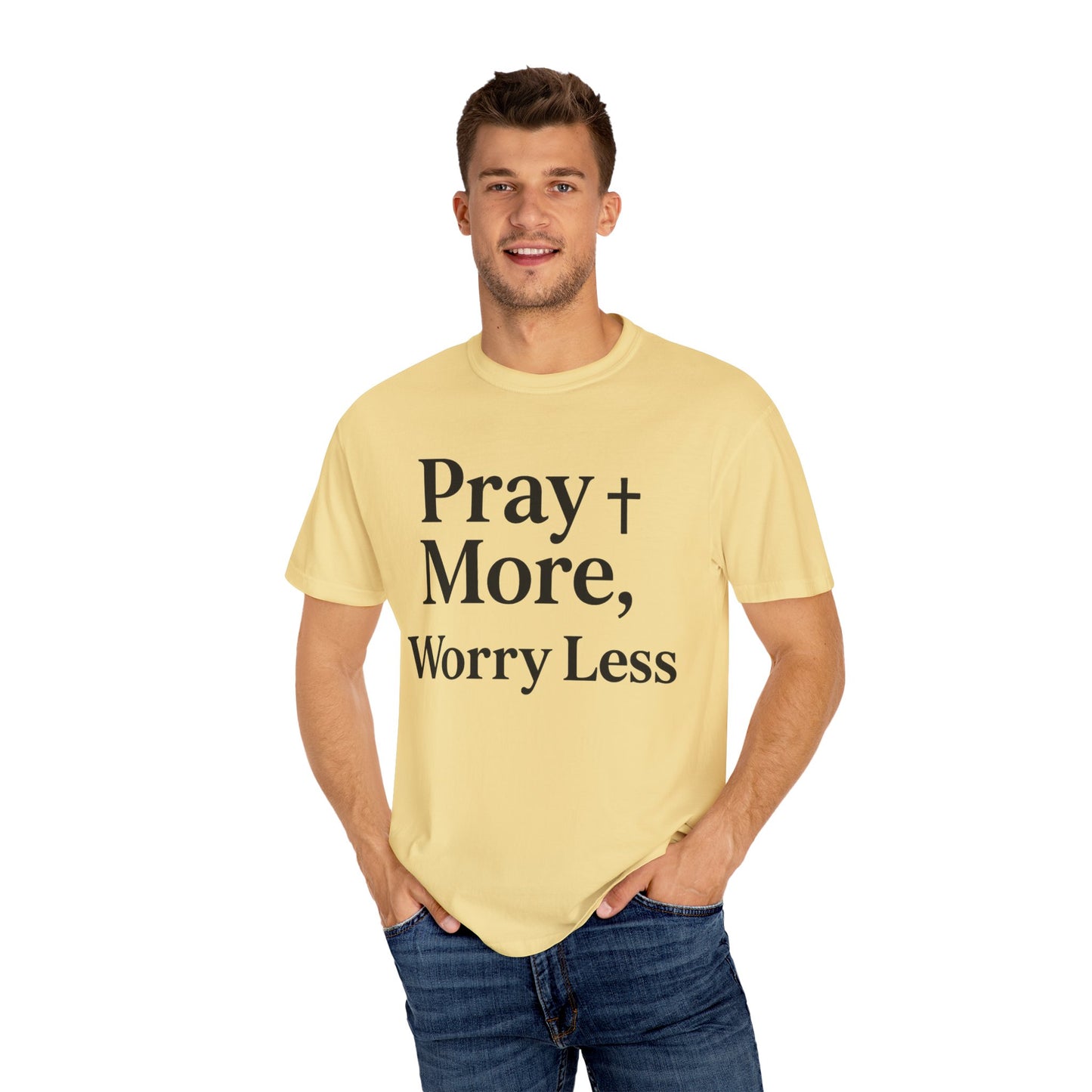 Pray More Worry Less Christian T-Shirt | Inspirational Unisex Tee