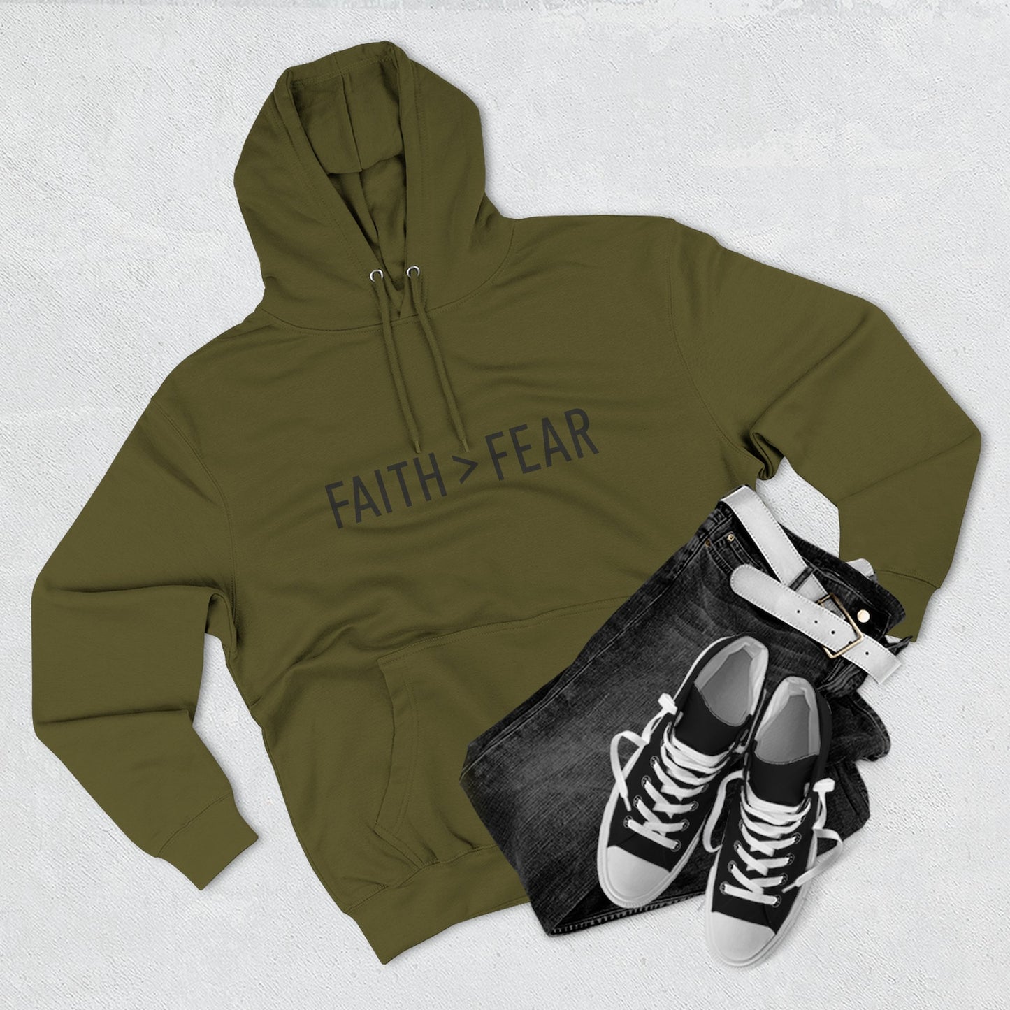 Faith Over Fear Unisex Hoodie – Christian Affirmation Apparel | Cozy & Bold Statement Piece