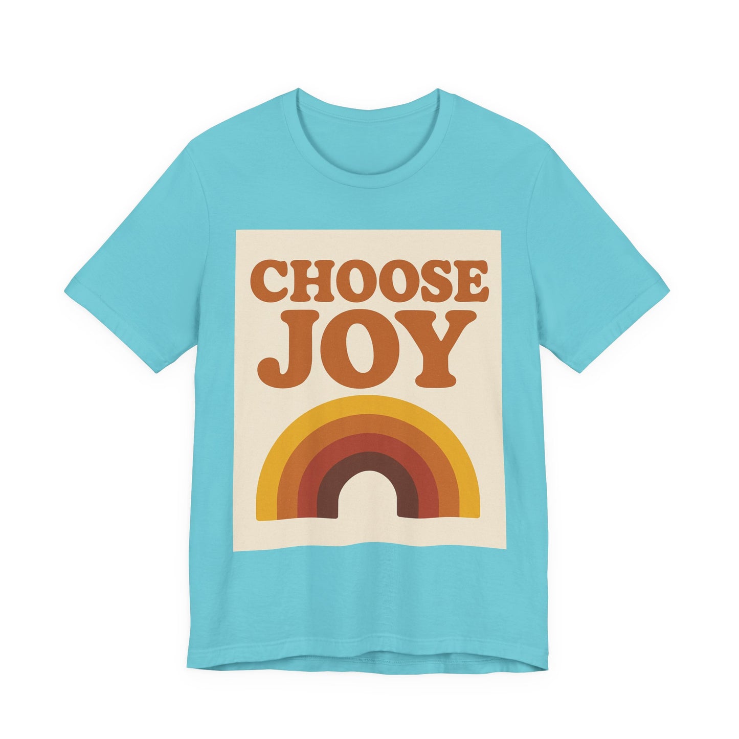 Retro Rainbow Choose Joy Tee, Unisex T-Shirt, Positive Vibes Shirt, Gift for Her, Summer Clothing, Joyful Apparel