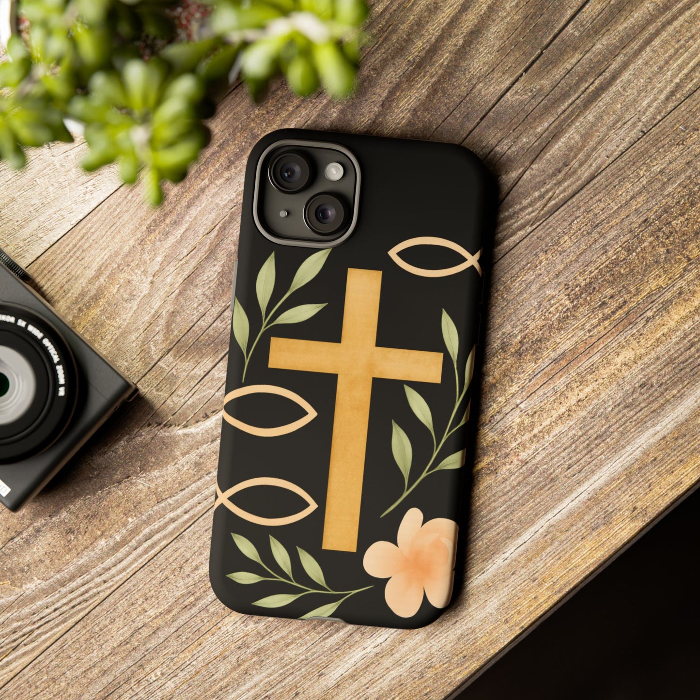 Christian Faith Phone Case with Floral Design