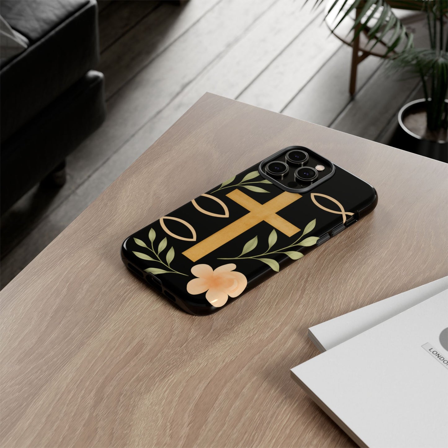 Christian Faith Phone Case with Floral Design