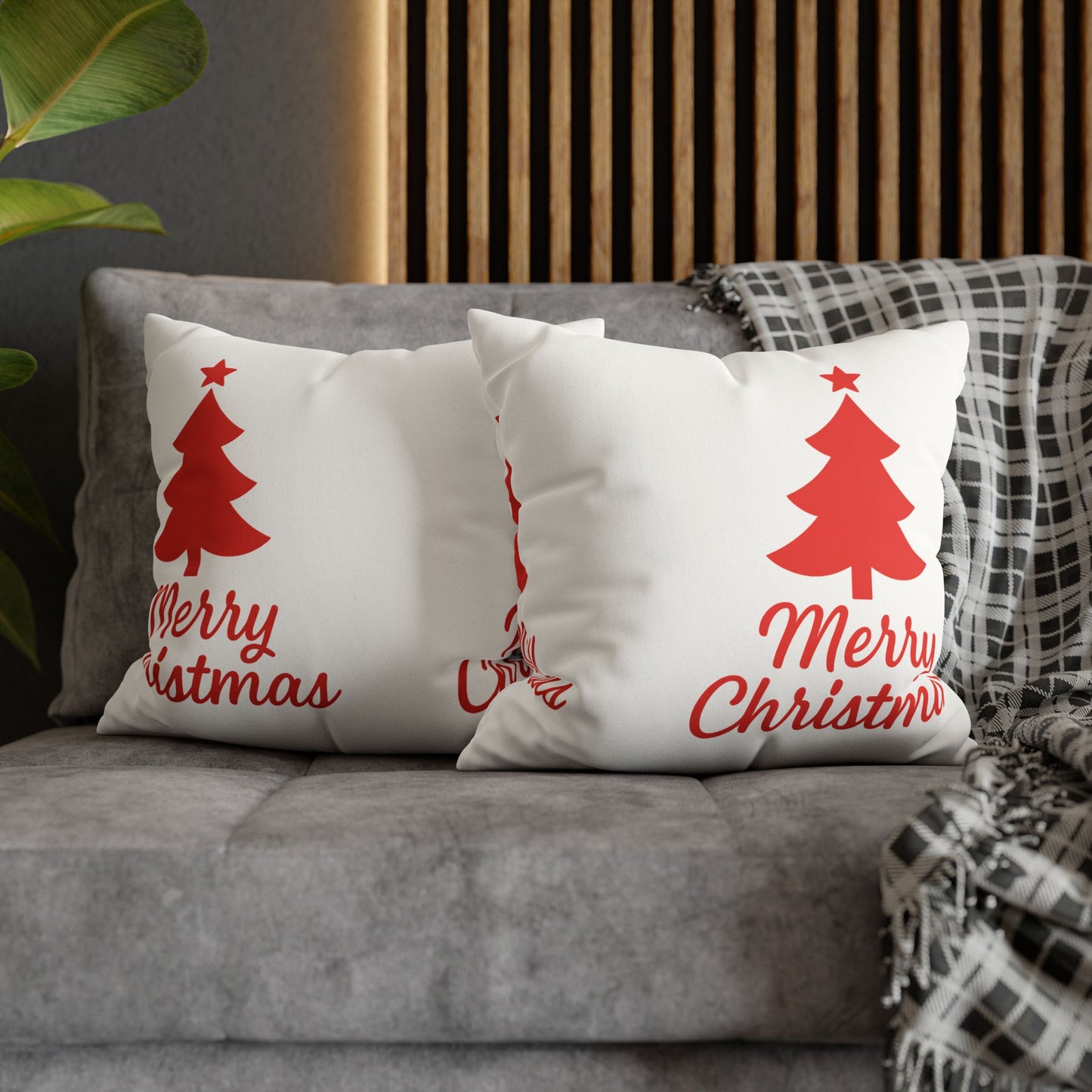 Merry Christmas Faux Suede Pillowcase