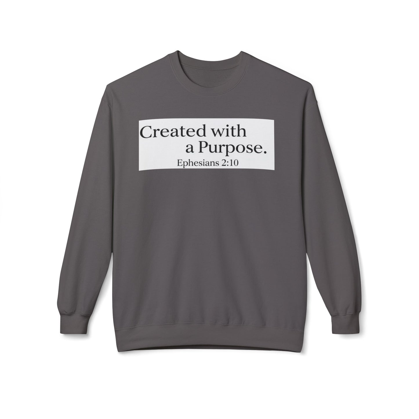 Unisex Inspirational Sweatshirt - Created with a Purpose, Ephesians 2:10, Cozy Gift for Faith Lovers, Casual Wear, Christian Apparel, [...]