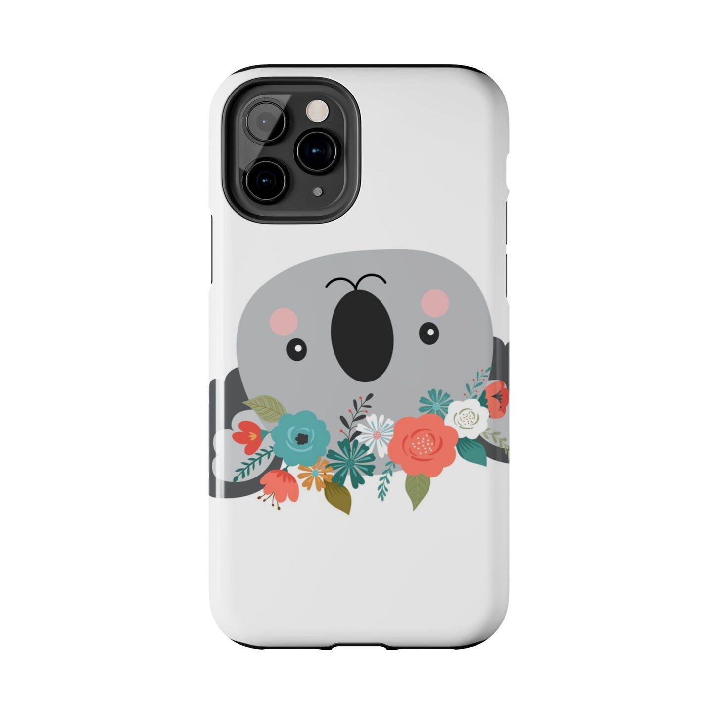 Cute Koala Floral Tough Phone Cases, Smartphone Protection, Nature Lover Gift, Animal Design, Koala Phone Cover