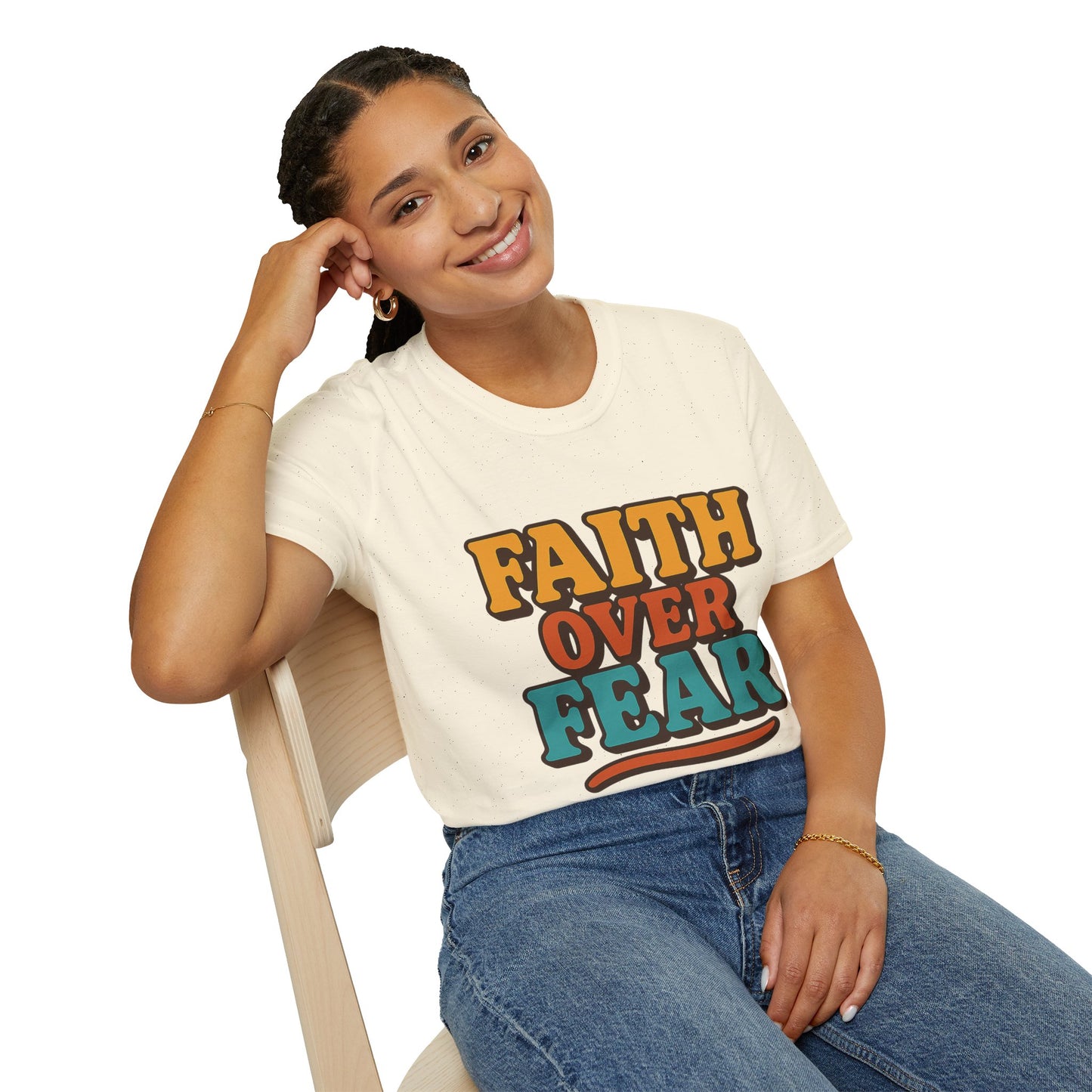 Faith Over Fear Christian T-Shirt – Softstyle Unisex Inspirational Tee for Women & Men.