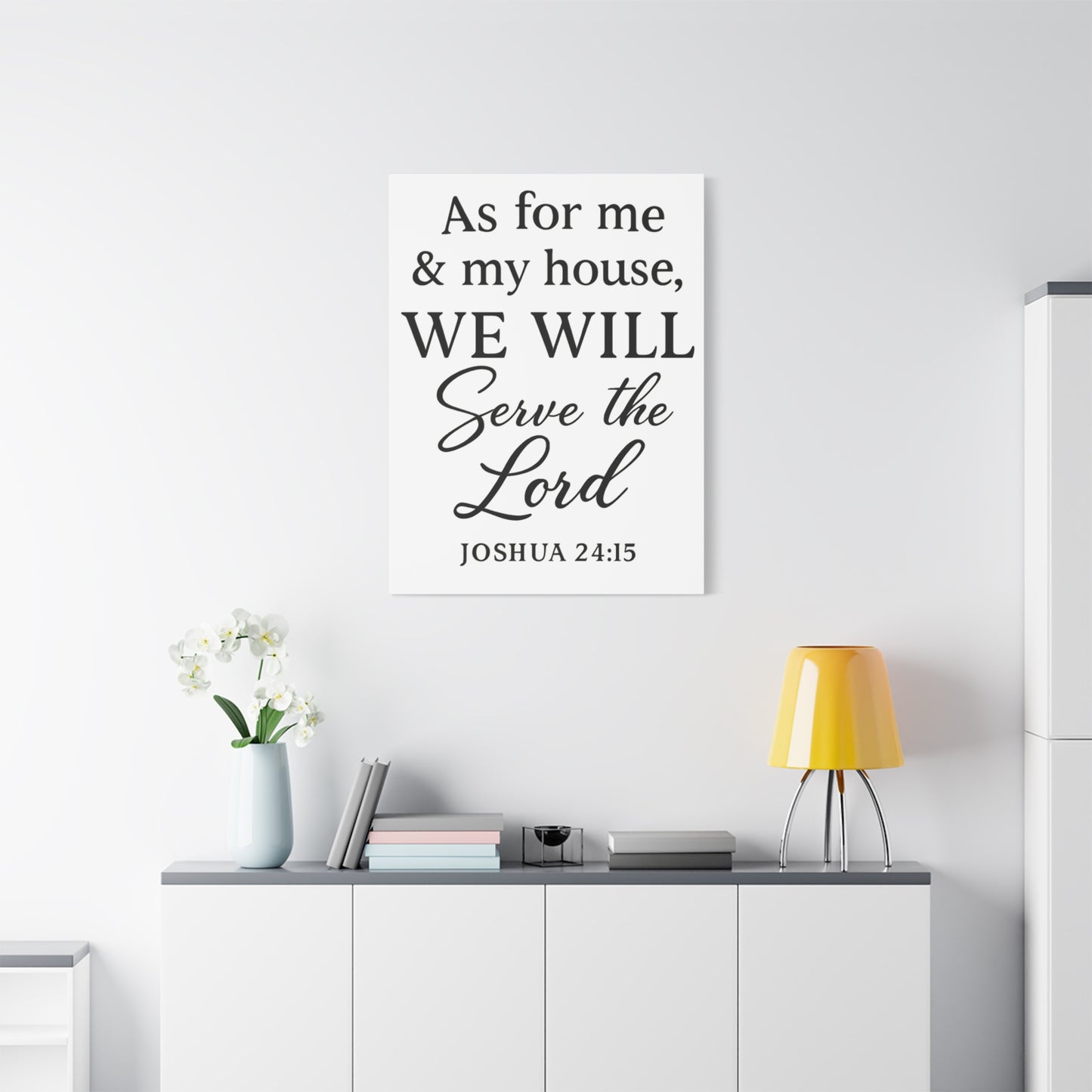 As for Me and My House We Will Serve the Lord Wall Art | Joshua 24:15 Scripture Decor - Matte Canvas, Stretched, 1.25"