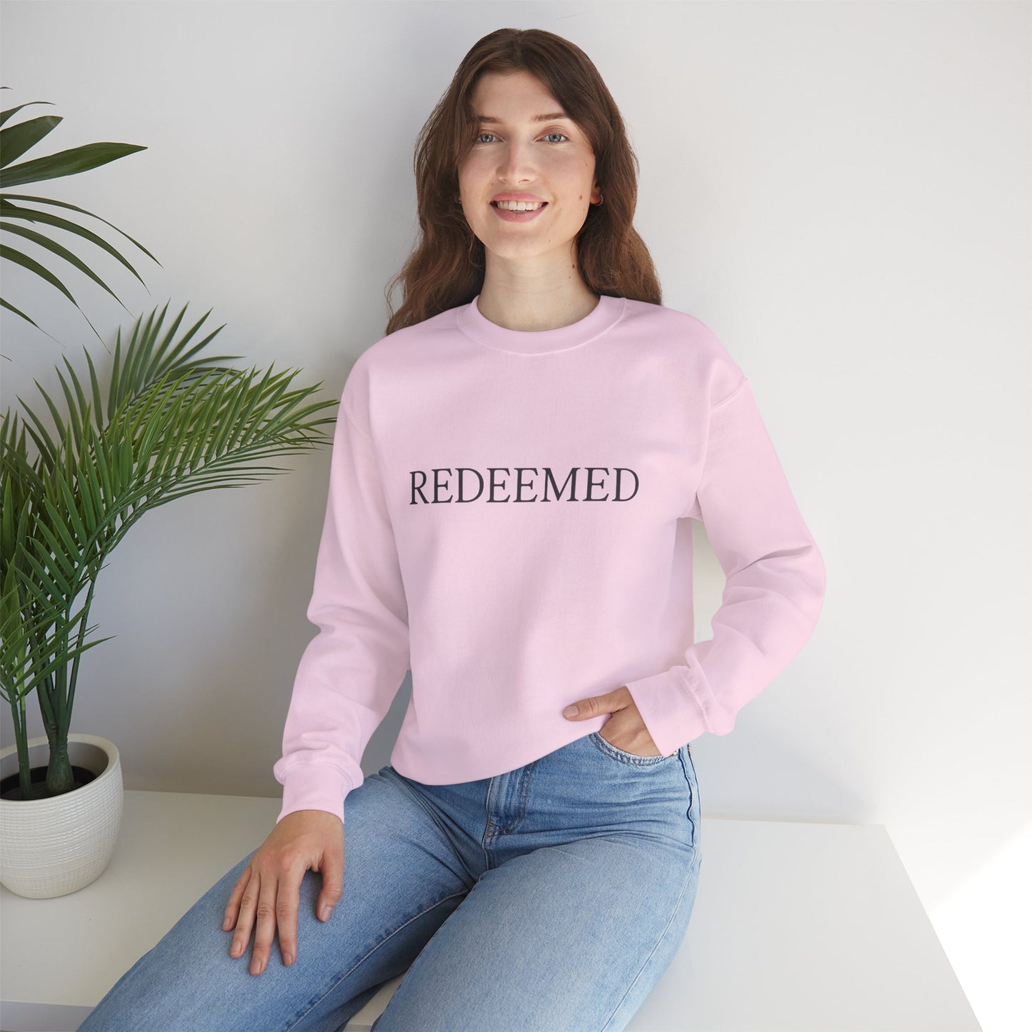 Redeemed Unisex Heavy Blend Crewneck Sweatshirt | Faith Apparel