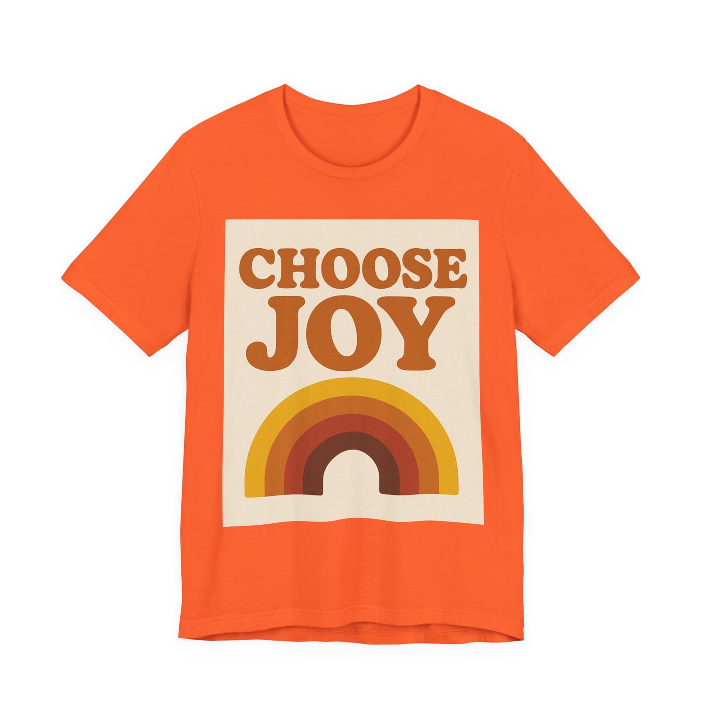 Retro Rainbow Choose Joy Tee, Unisex T-Shirt, Positive Vibes Shirt, Gift for Her, Summer Clothing, Joyful Apparel
