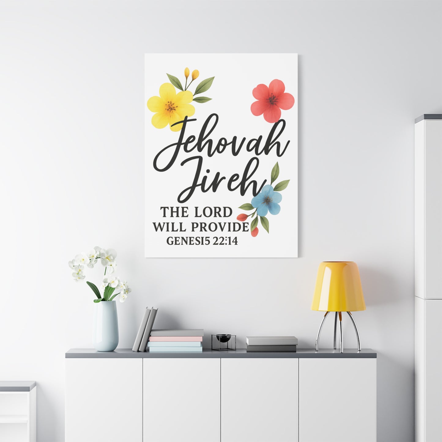 Jehova Jireh Wall Art – Genesis 24:14 Scripture Print for Home Decor Matte Canvas, Stretched, 1.25"