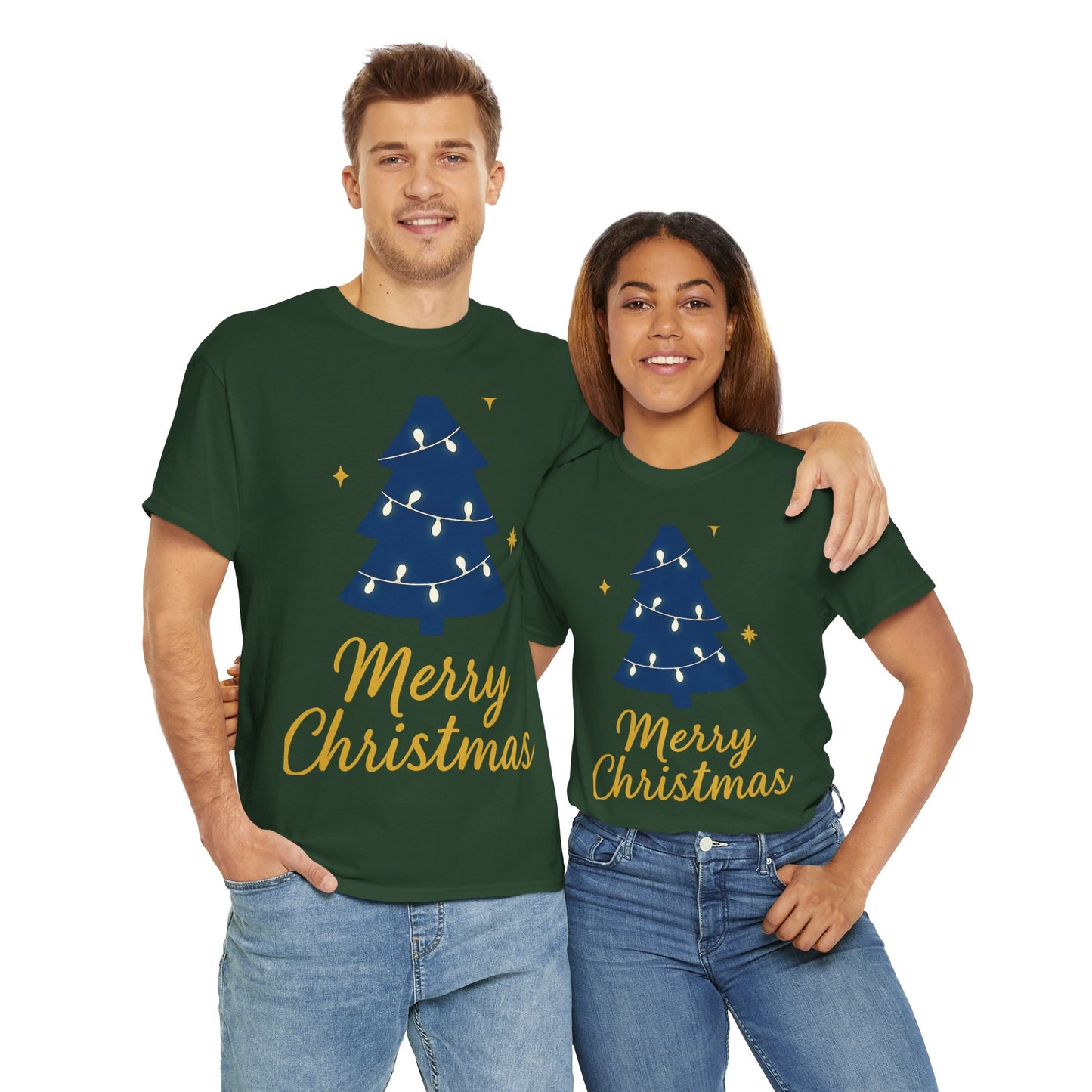 Merry Christmas Unisex Heavy Cotton Tee – Faith-Inspired Holiday Shirt