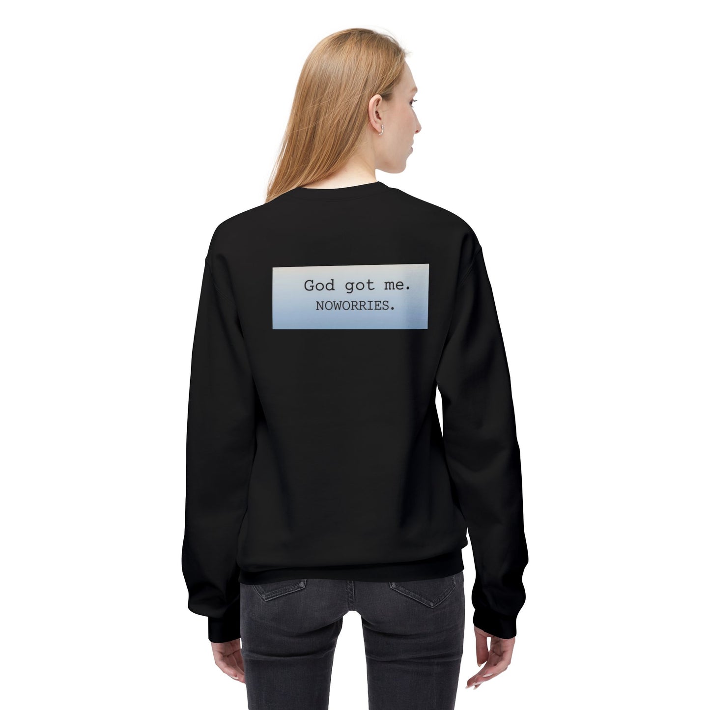 Cozy Inspirational Crewneck Sweatshirt with 'God Got Me. No Worries.' Slogan, Gift for Faith Lovers, Relaxed Casual Wear, Spiritual [...]